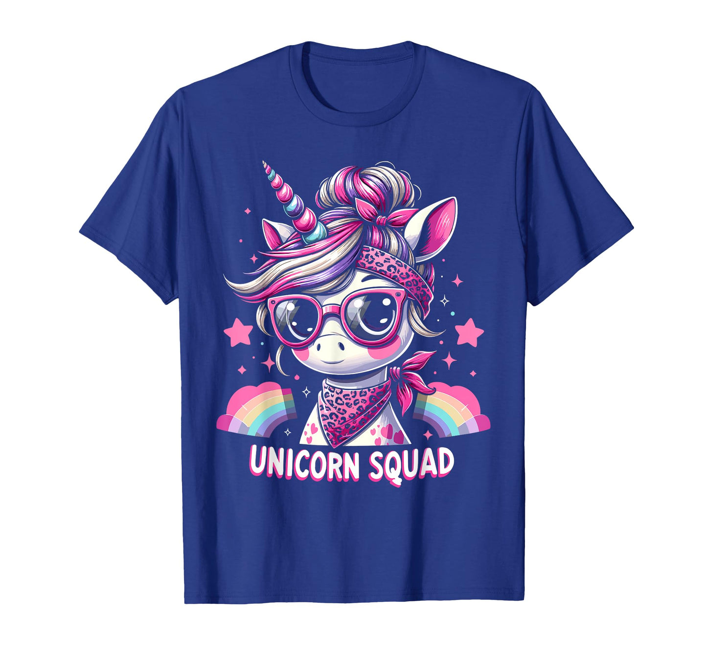 Unicorn Squad - Graceful Unicorn with leopard Bandana T-Shirt
