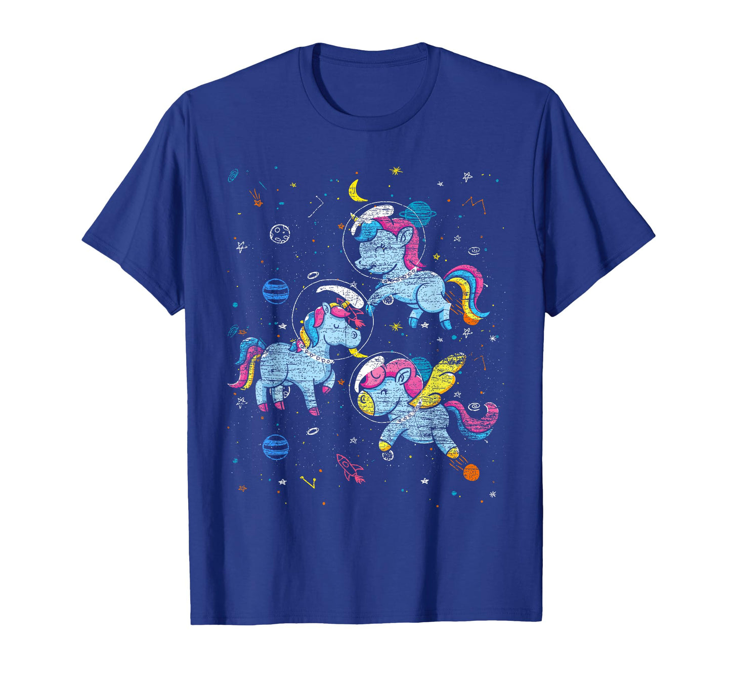 Astronaut Outer Space Planets Magical Girls Gift Unicorn T-Shirt