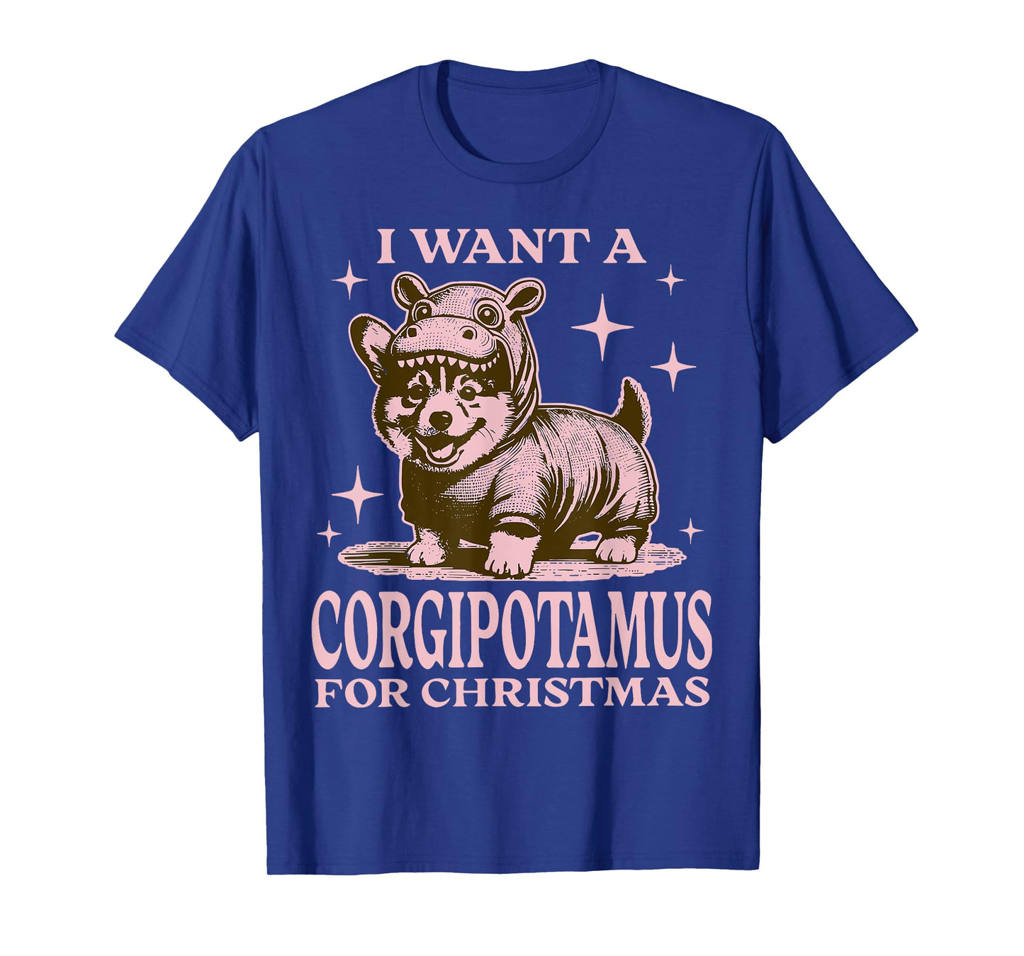 I Want A Corgipotamus For Christmas Funny Corgi Christmas T-Shirt