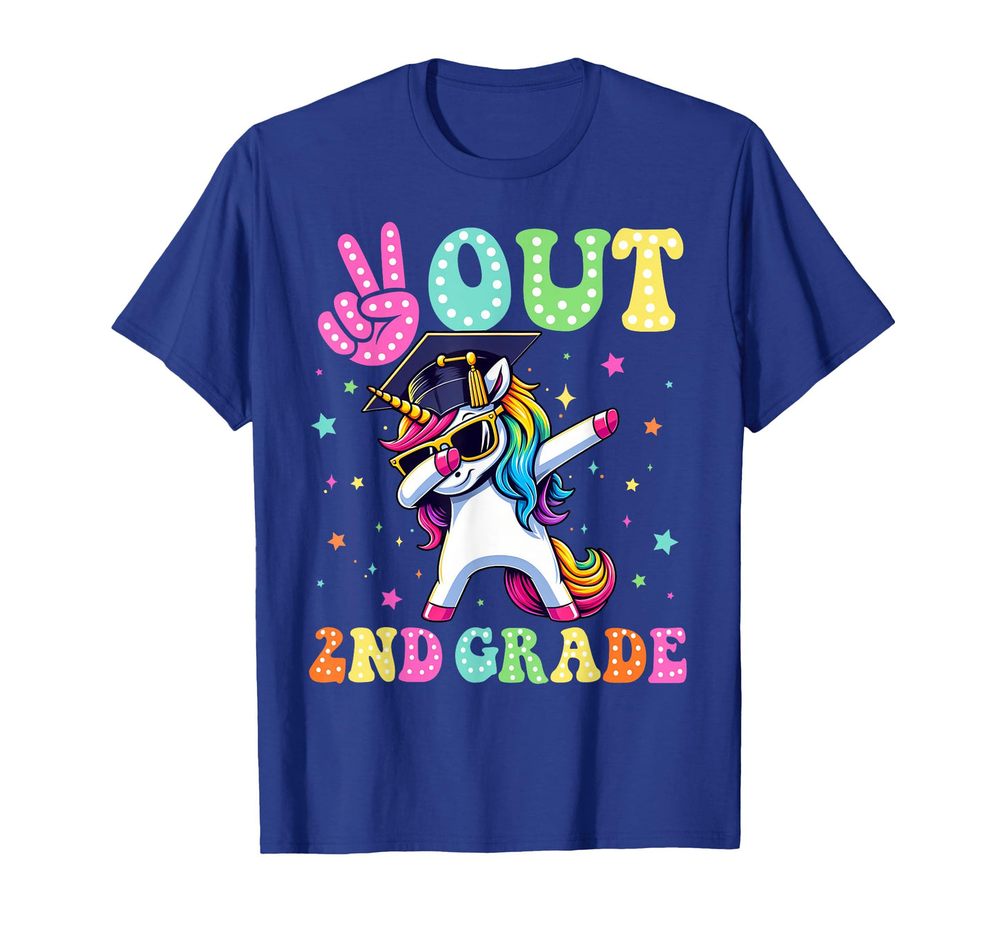 Unicorn Peace Out 2nd Grade Graduate Last Day Of School Kids T-Shirt