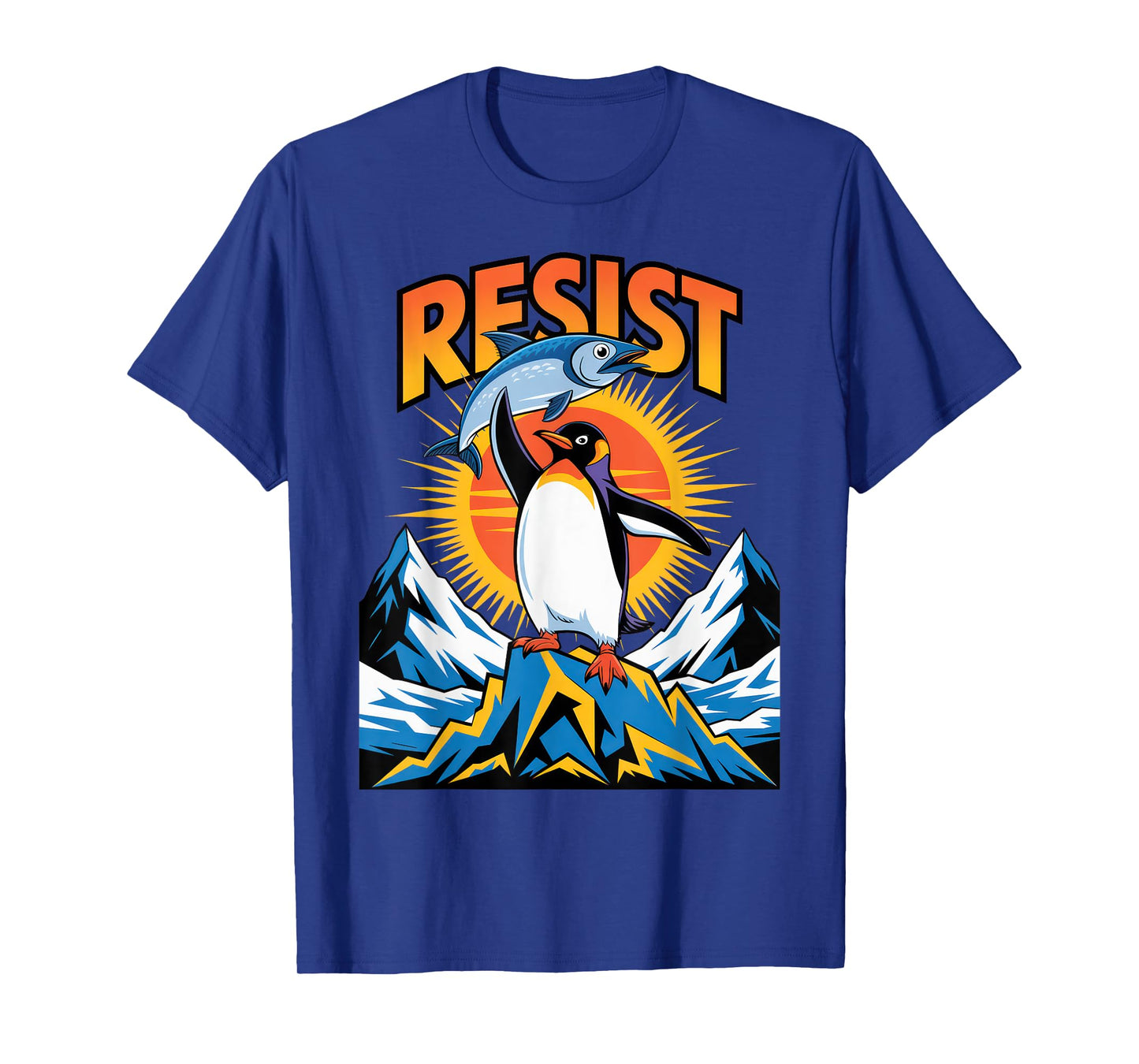 Penguins Protest Against Tariffs Funny Penguin Tariff T-Shirt