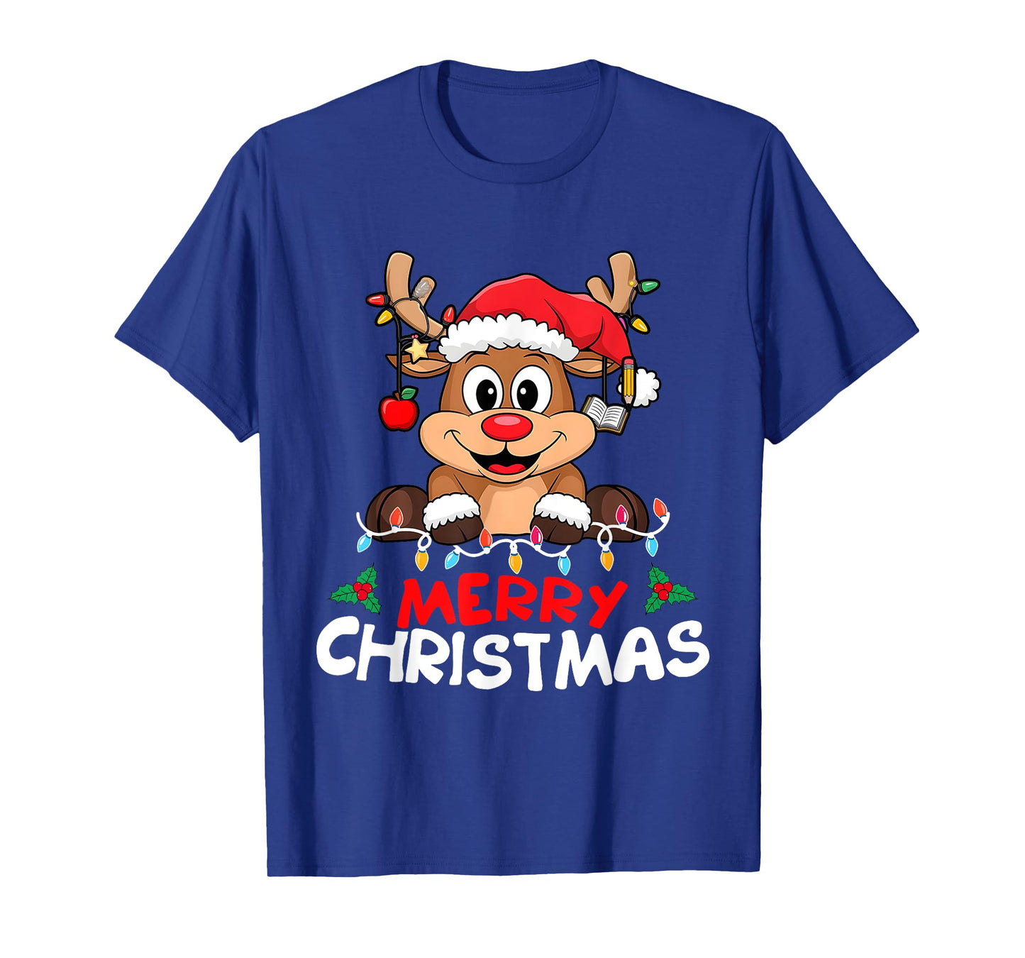Merry Christmas Reindeer Xmas Family Women Men Funny T-Shirt