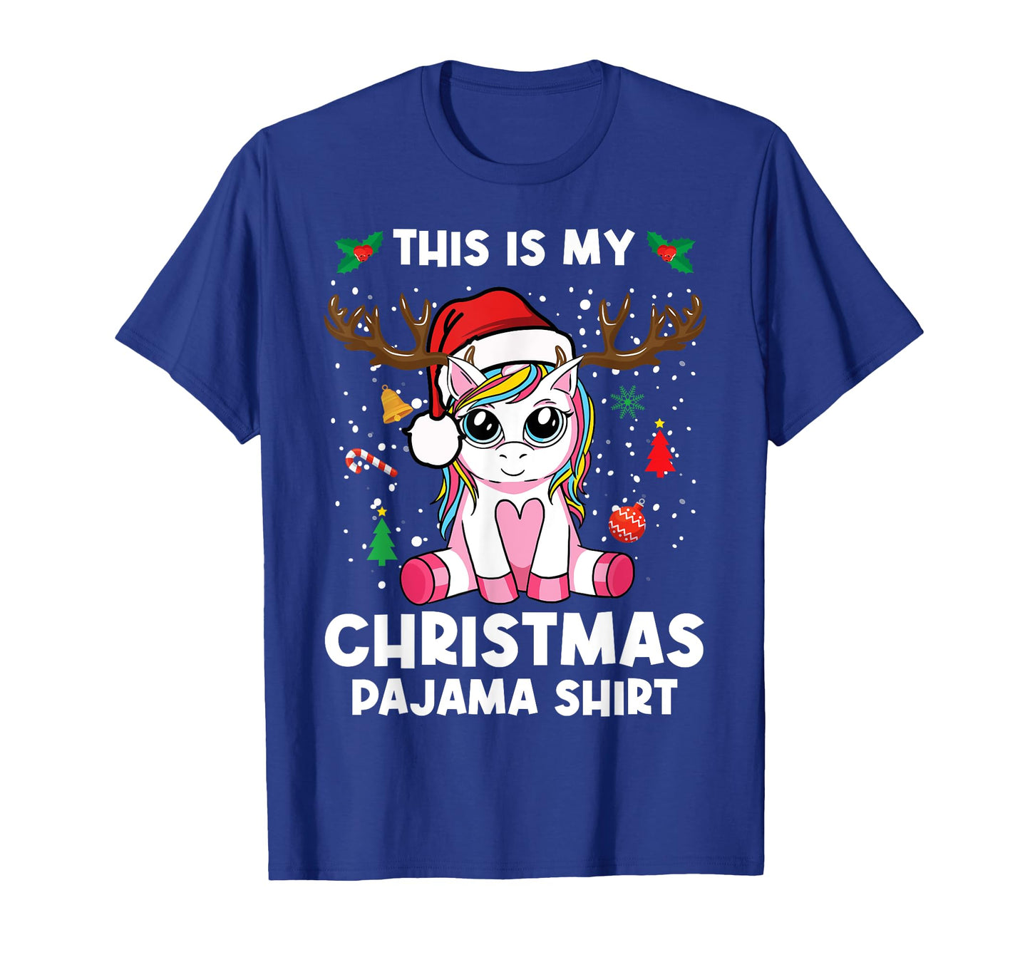 This Is My Christmas Pajama Shirt Girls Unicorn Christmas T-Shirt