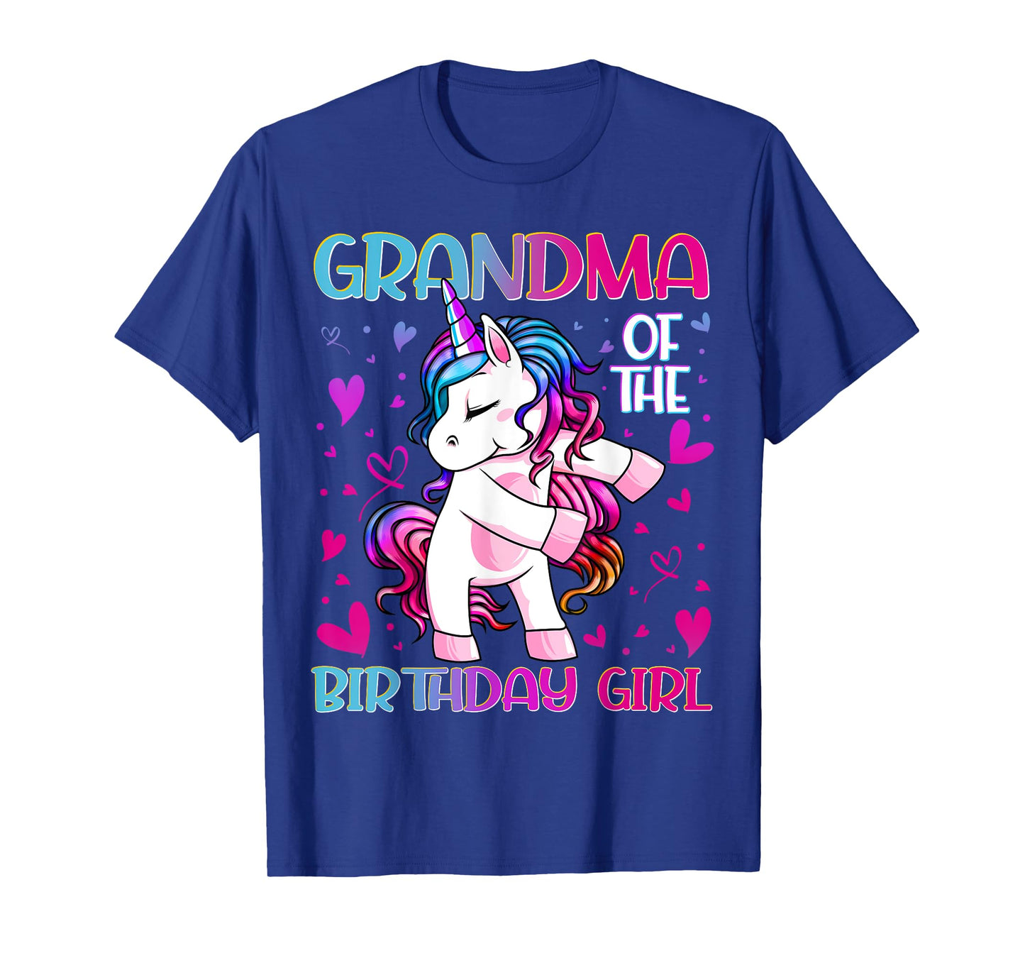 Grandma of the Birthday Girl Flossing Unicorn Grandmother T-Shirt