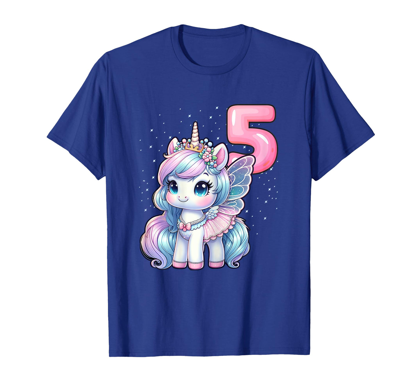 Unicorn Fairy 5th Birthday 5 Year Old Party Girls Outfit T-Shirt