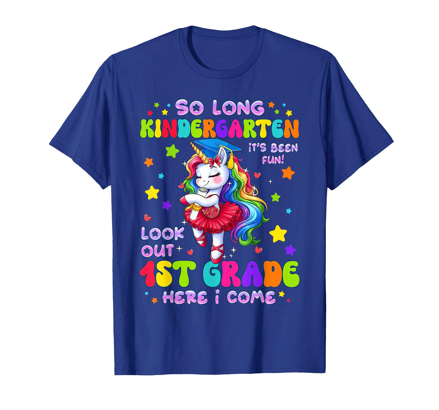 Kindergarten Graduation 2025 Graduate Girls Unicorn 1st Grad T-Shirt
