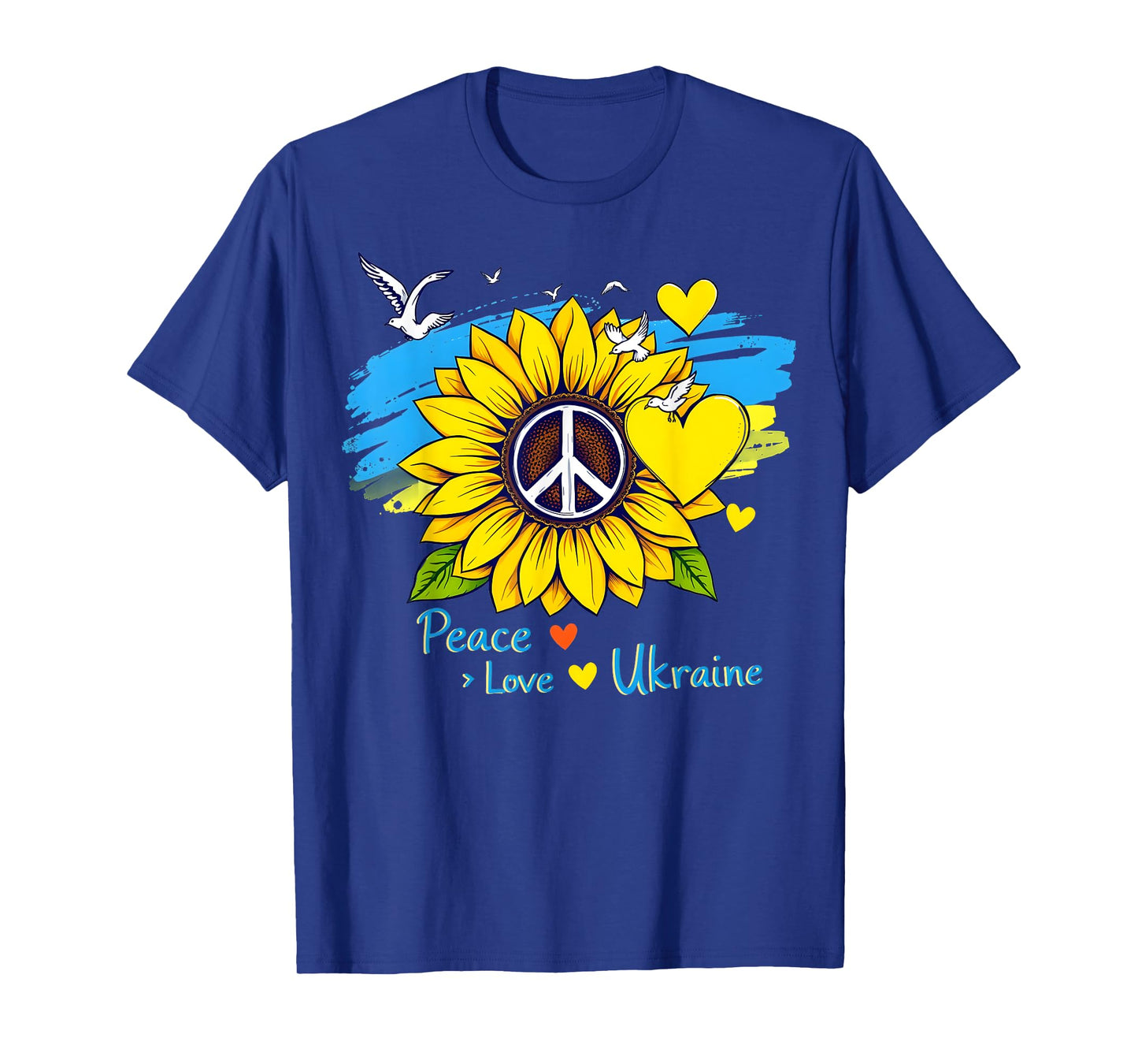 Sunflower Ukraine Flag Map Peace Love Ukraine Ukrainian T-Shirt