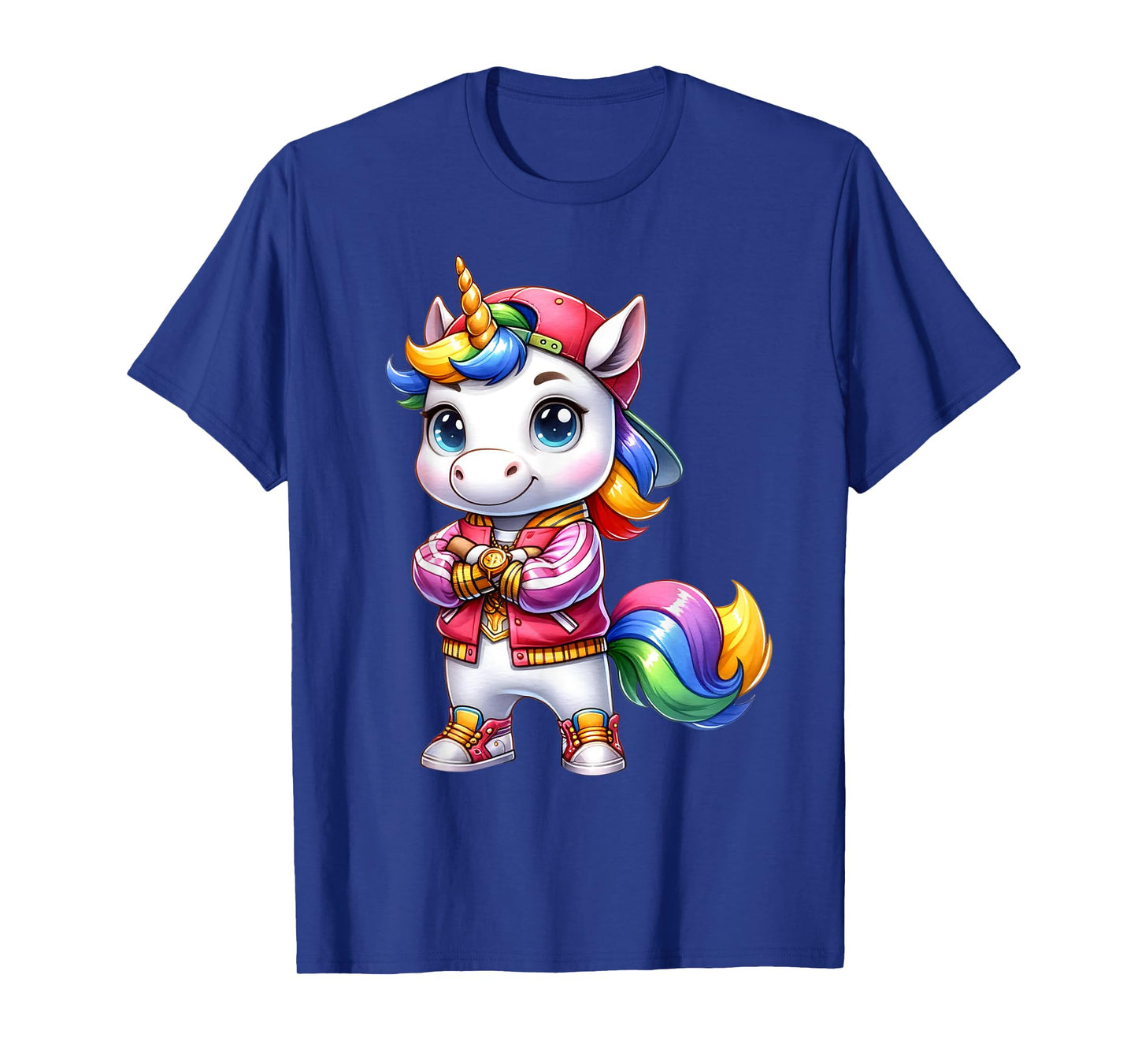 Hip Hop Unicorn Rainbow Swag Kids Fun T-Shirt