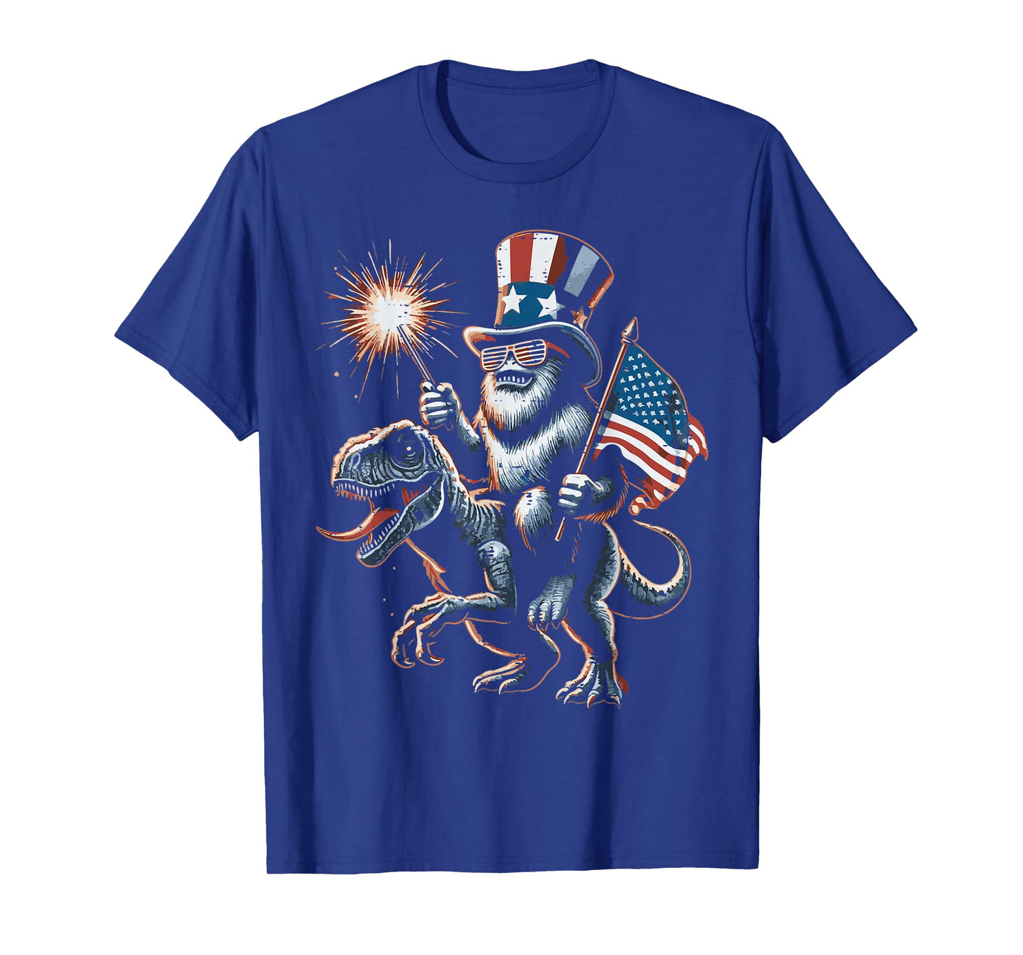 4th Of July Bigfoot Dino Trex American Boys Kids Youth T-Shirt