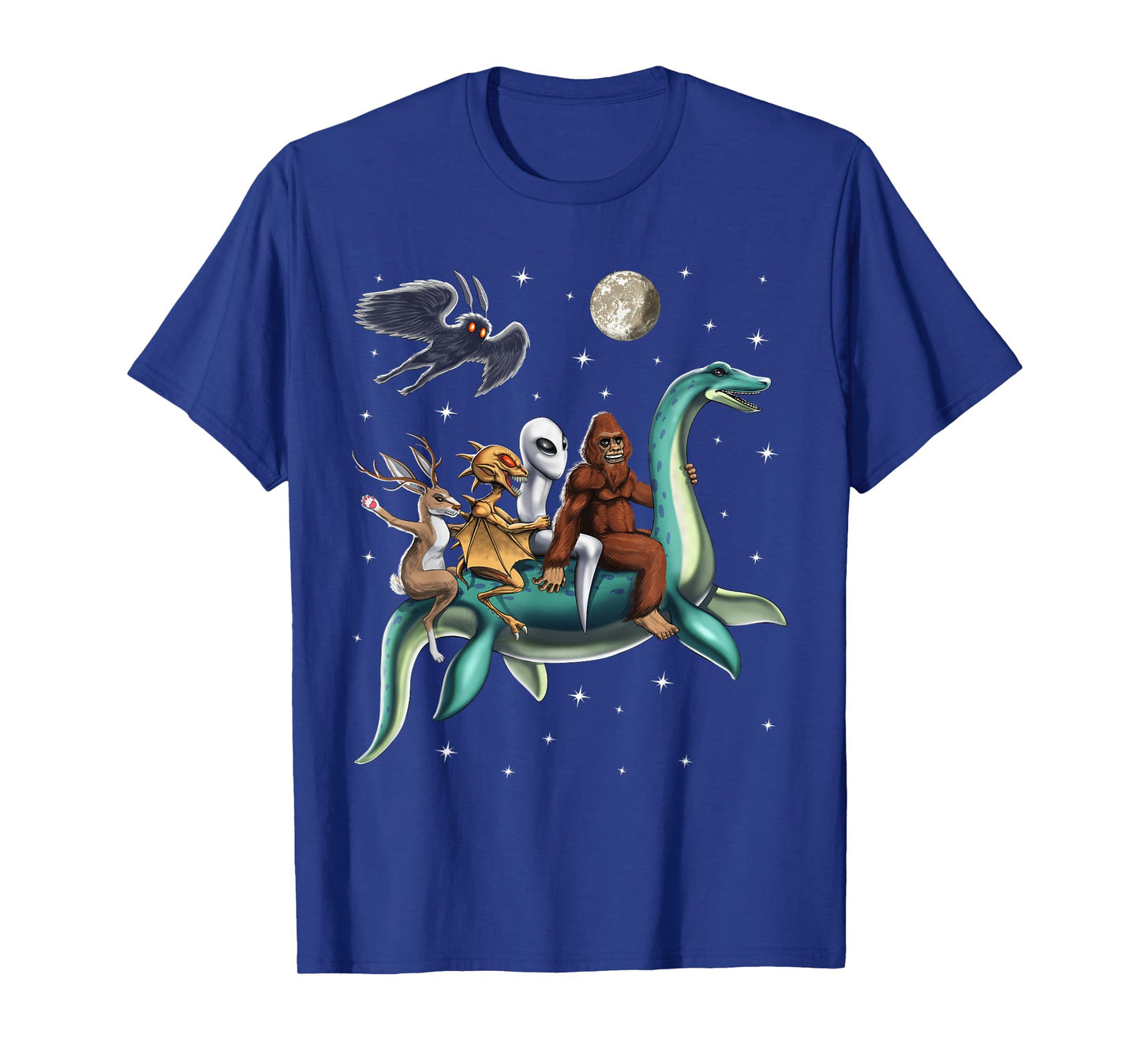 Cryptid Bigfoot Jackalope Mothman Loch Ness Monster T-Shirt