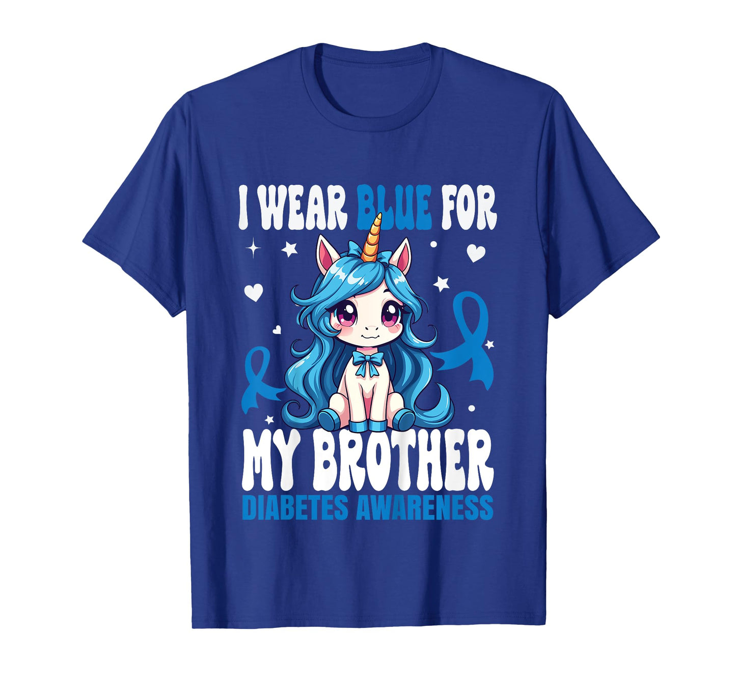 Kids I Wear Blue For My Brother Diabetes Awareness T1D Diabetes T-Shirt