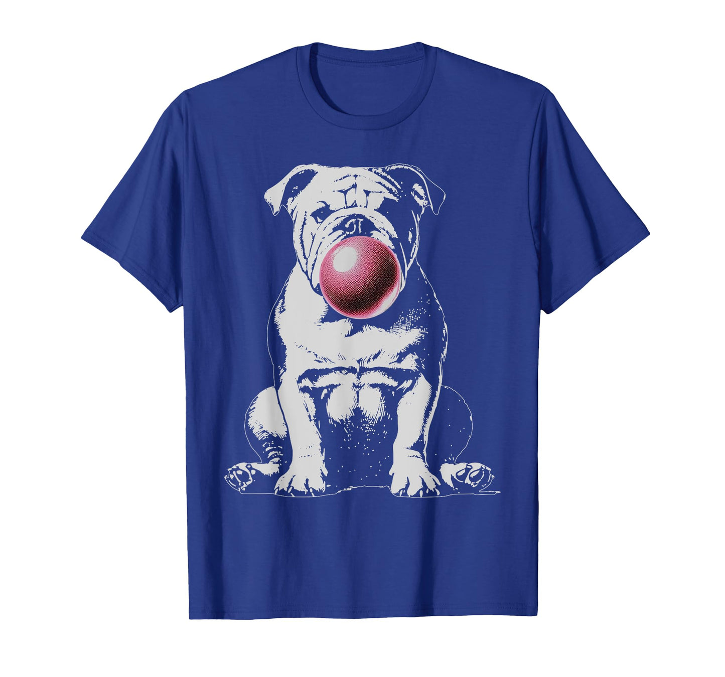 Vintage English Bulldog Blowing Bubble Mom Dog Dad Graphic T-Shirt for Men Women Kids
