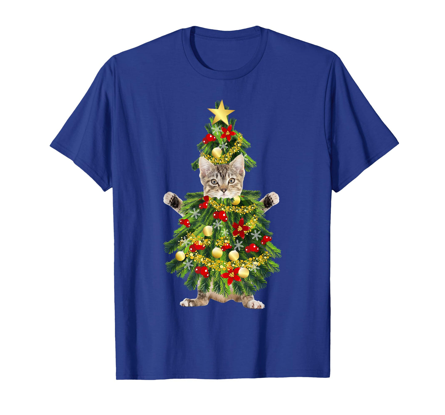 Funny Xmas Holiday Cat Christmas Tree for Cat Kitten Lovers T-Shirt for Men Women