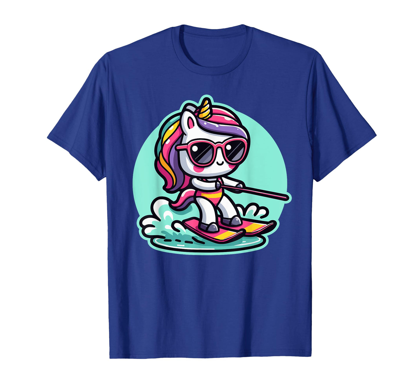 Waterski Girl Waterskier Unicorn Waterski T-Shirt