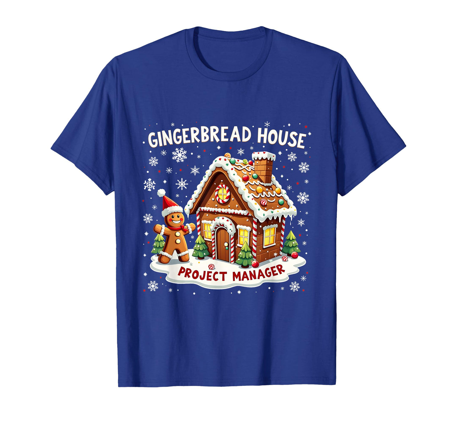 Merry Christmas Gingerbread House Project Manager Design T-Shirt