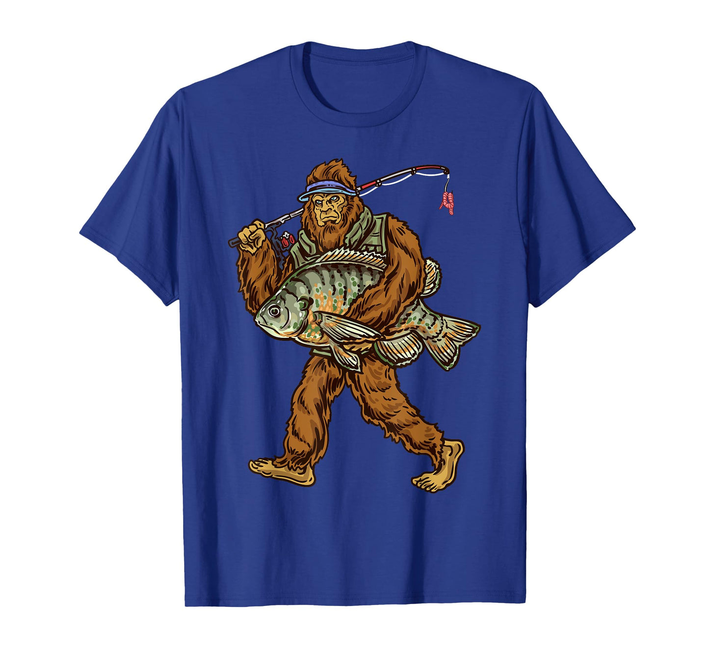 Northern Outdoors Bluegill Collection Black Fishing T-Shirt, Unisex-Adults, Short Sleeve, Small, Crew Neck, Classic Fit, Modern, Cartoon Bigfoot Pattern, All Seasons