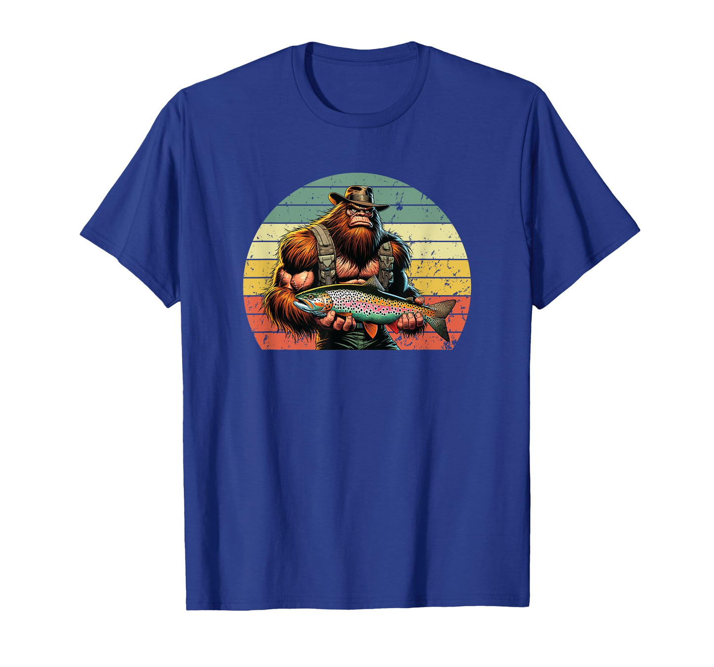 Rainbow Trout Fishing, Bigfoot Holding a Rainbow Trout T-Shirt