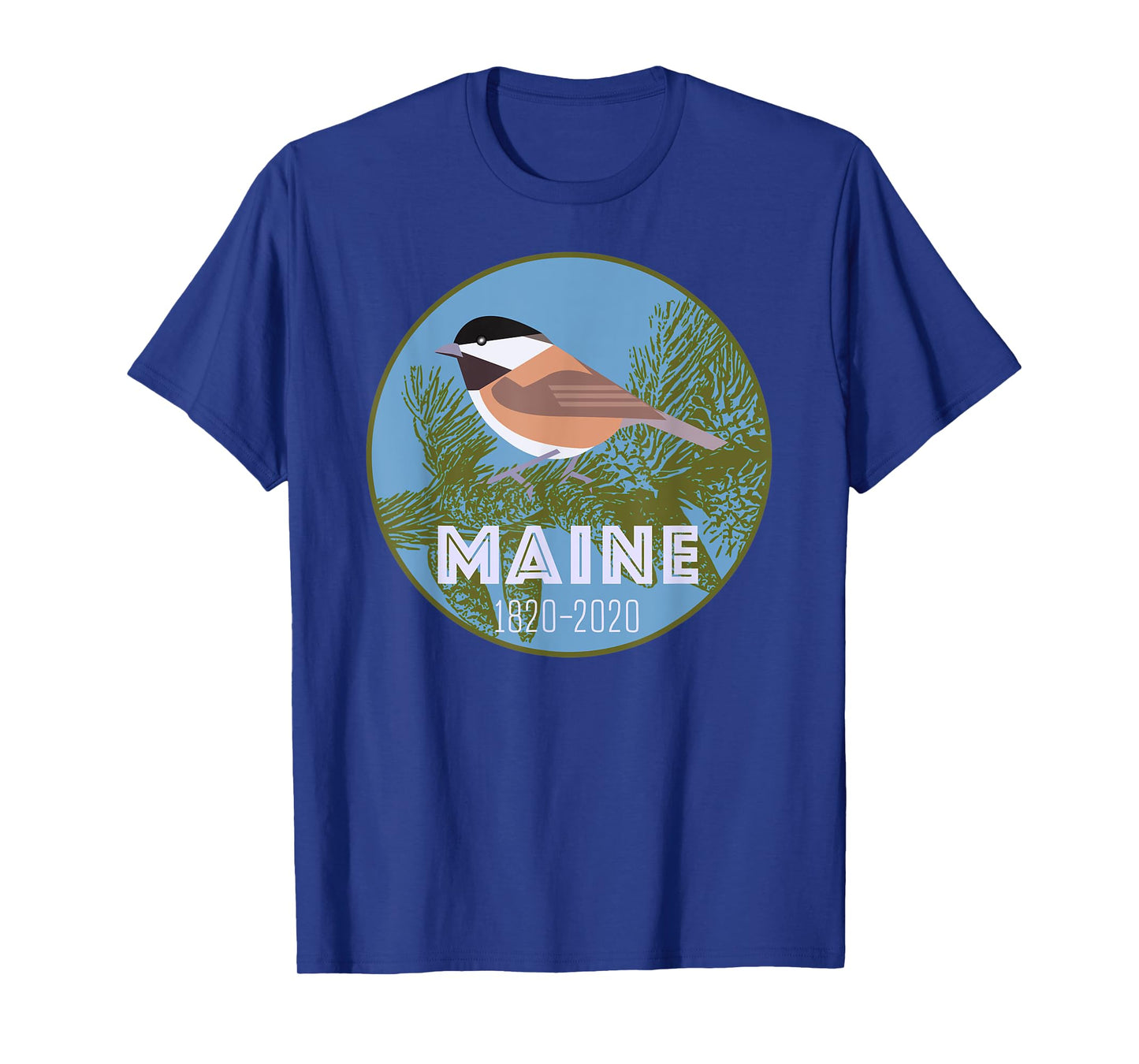 Maine Bicentennial T Shirt Chickadee State Bird 200 Years