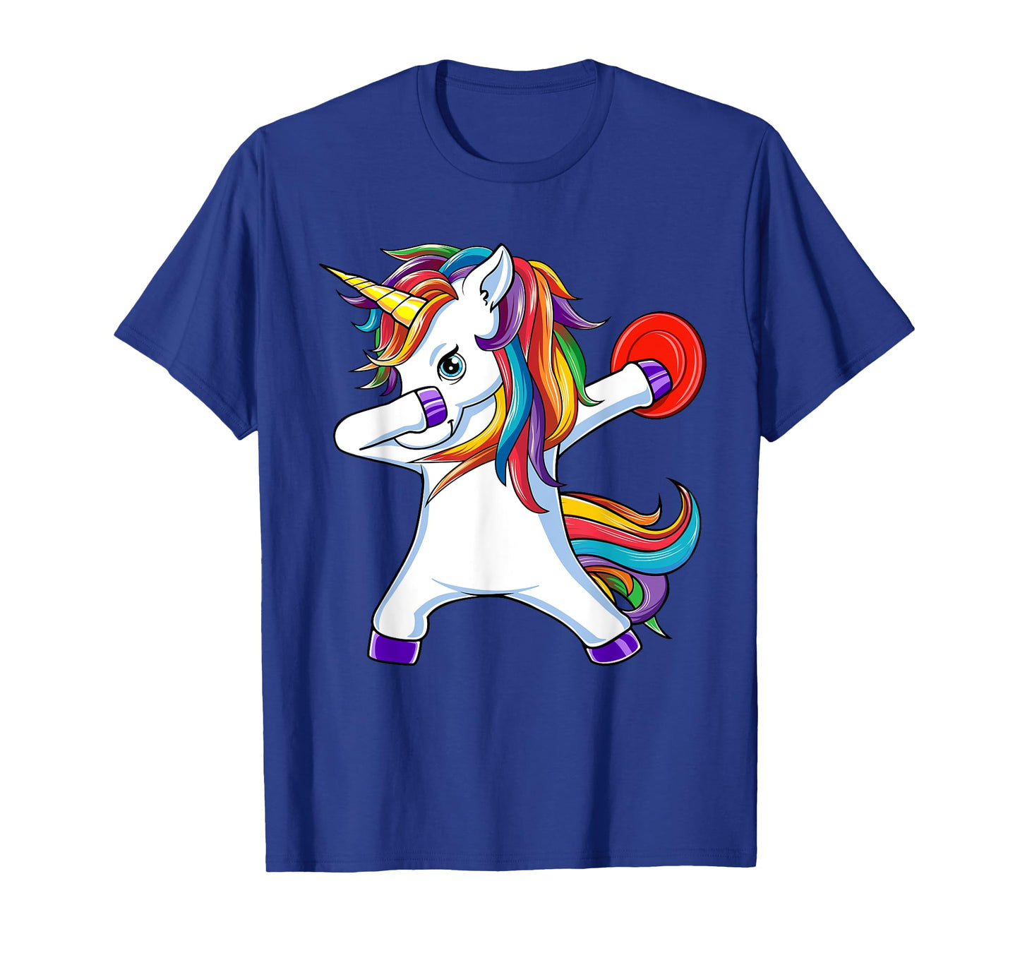 Dabbing Unicorn Funny Flying Disc Golf Player T-Shirt