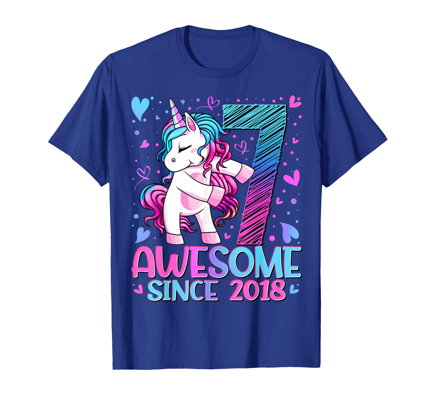 7 Year Old Unicorn Gifts For Girls 7th Birthday Girl Party T-Shirt