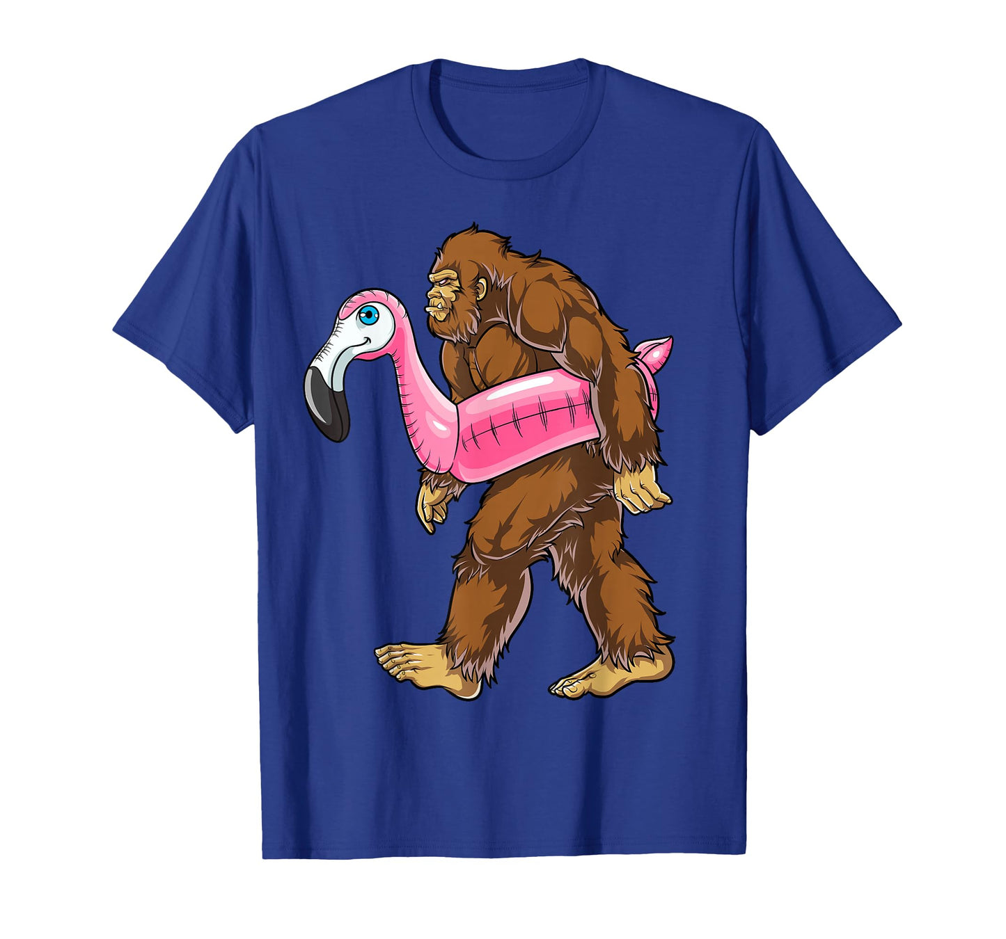 Pool Party Bigfoot Flamingo Men Women Sasquatch Pink Float T-Shirt