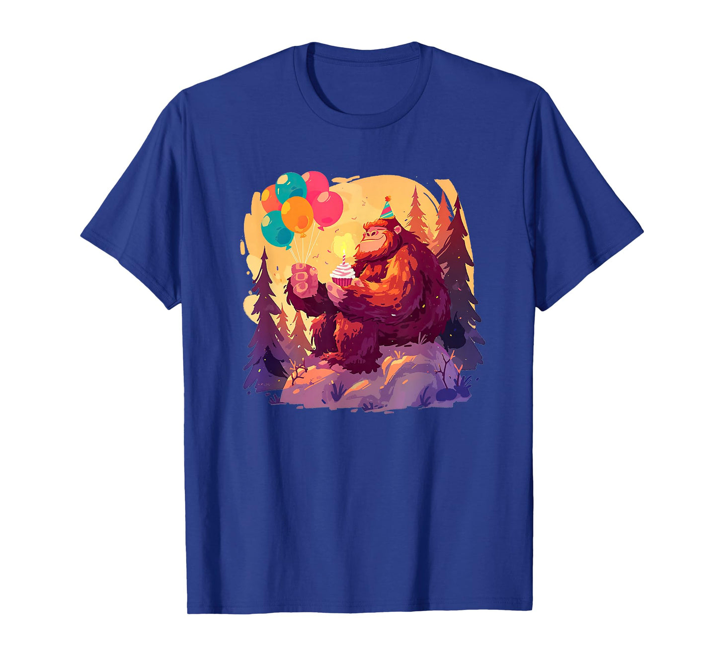 Sasquatch Birthday Party Balloon Cupcake BDay Bigfoot Theme T-Shirt
