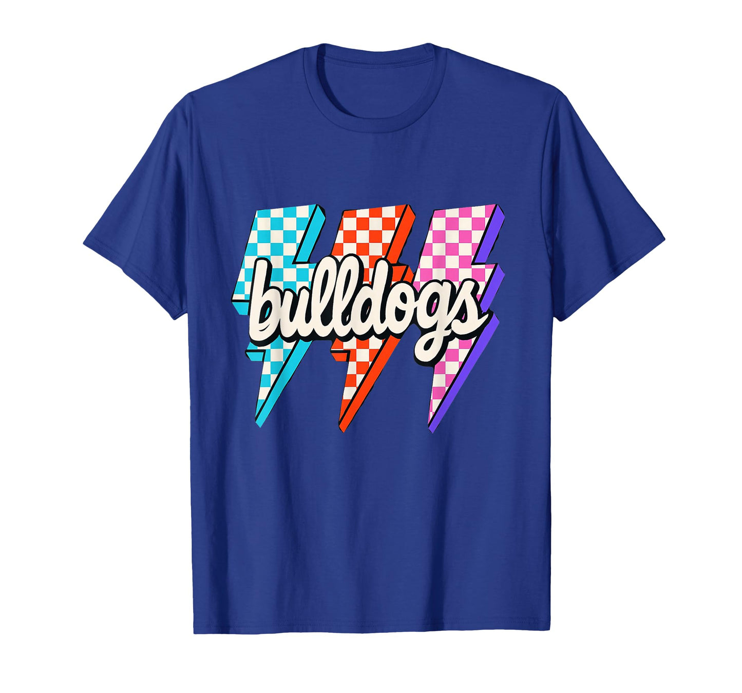 Team Spirit Bulldogs Checkered Mascot Back to School T-Shirt