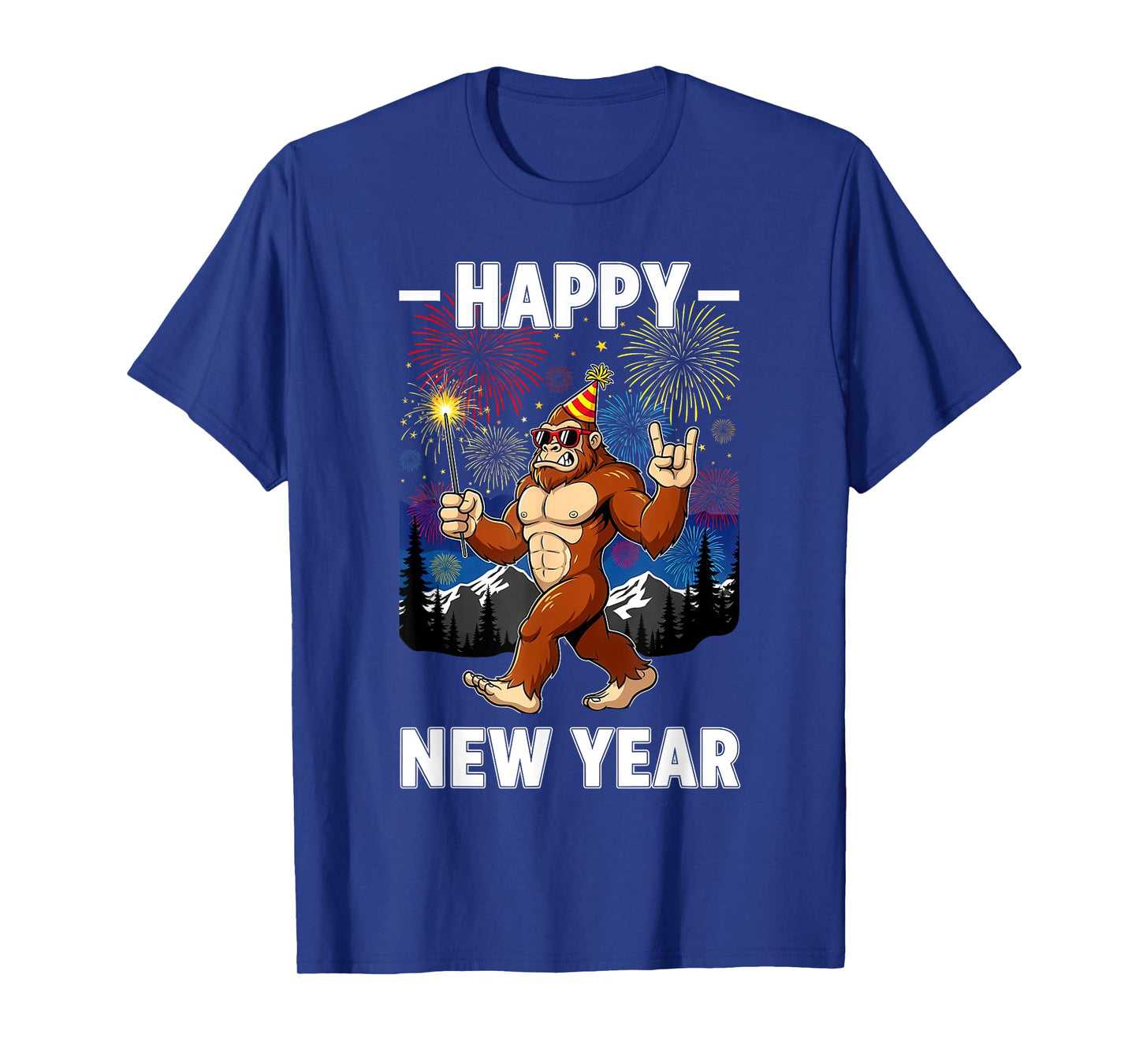 Funny Happy New Year 2026 Bigfoot Lovers New Years Eve Party T-Shirt