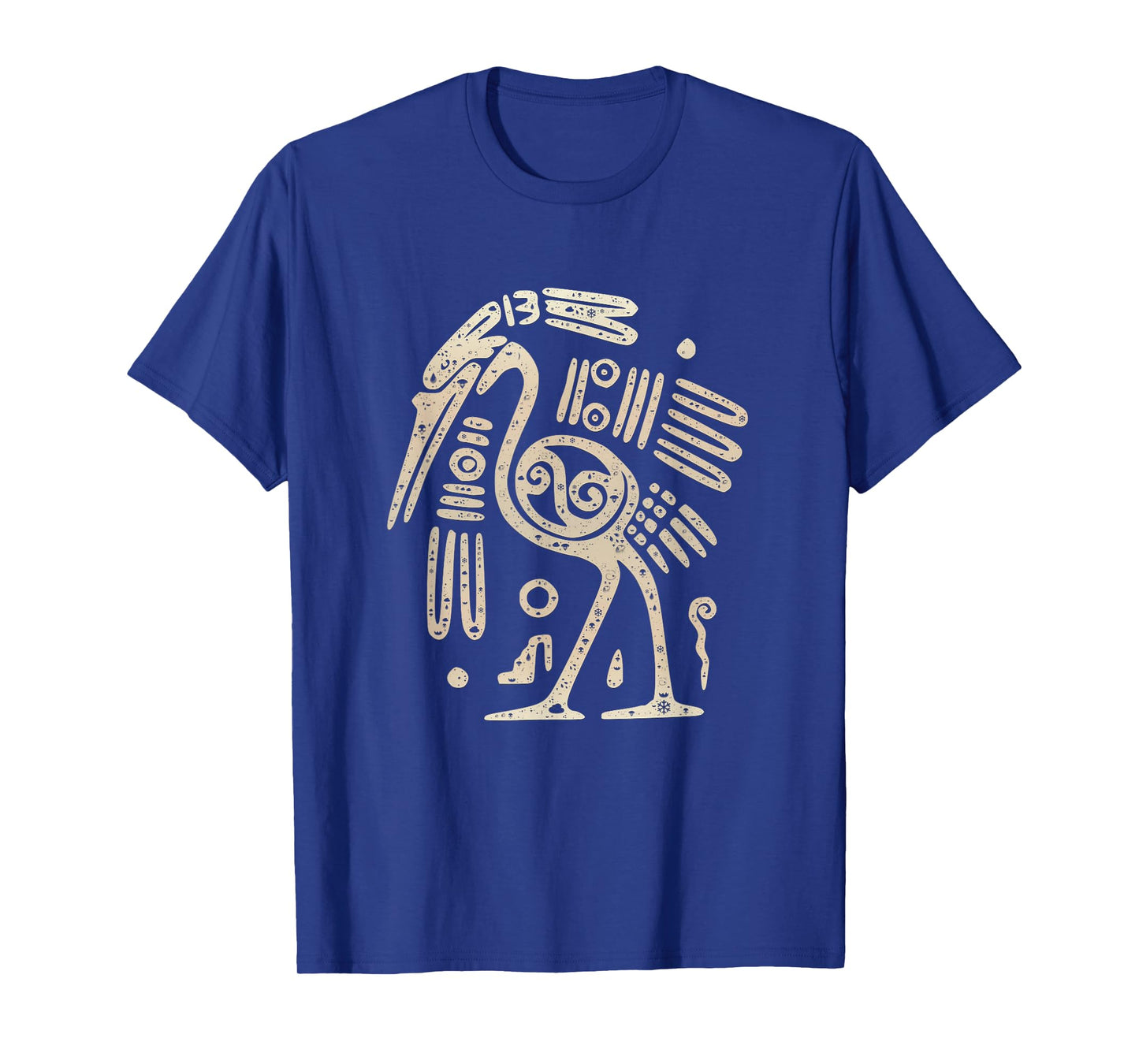 Mayan Indian Heron Crane Ancient Tribal Abstract Bird Style T-Shirt