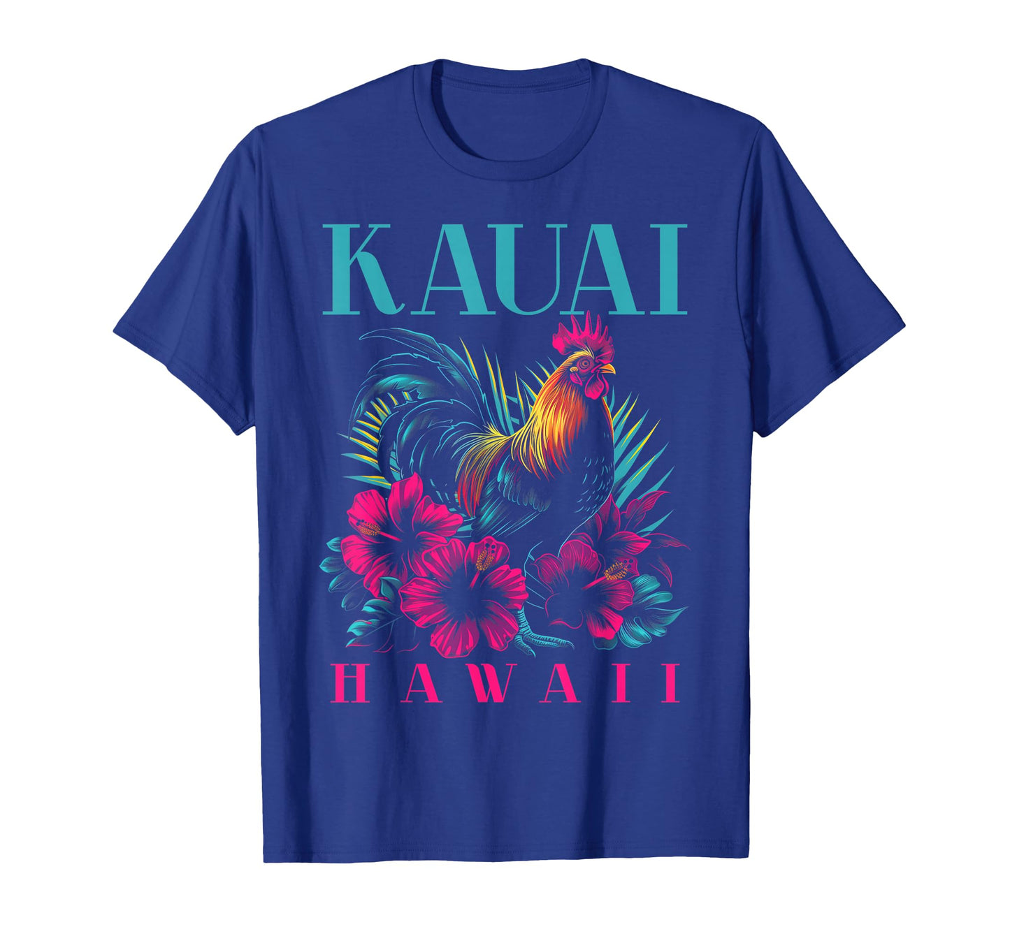 Kauai Hawaii Chicken Hawaiian Hibiscus Flowers Vintage T-Shirt