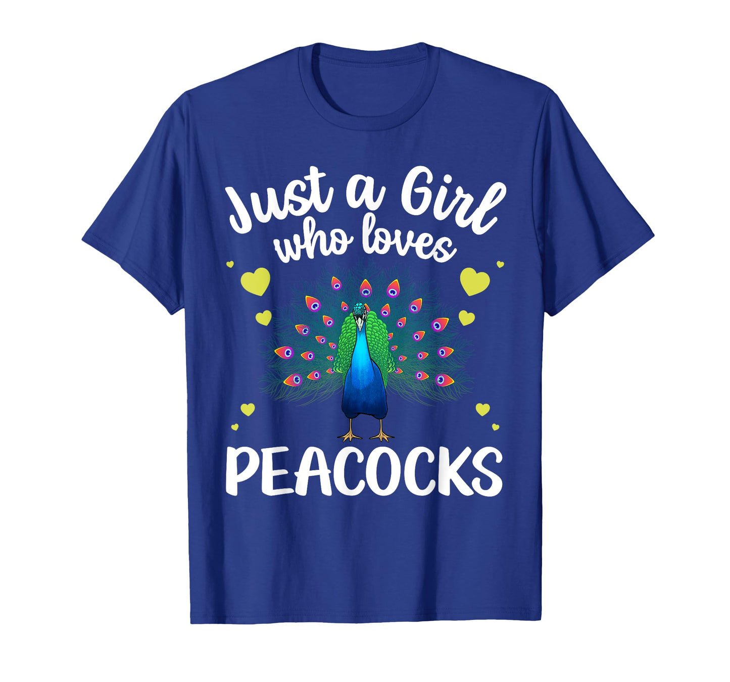 Funny Peacock Design For Women Girls Kids Bird Peacock Lover T-Shirt