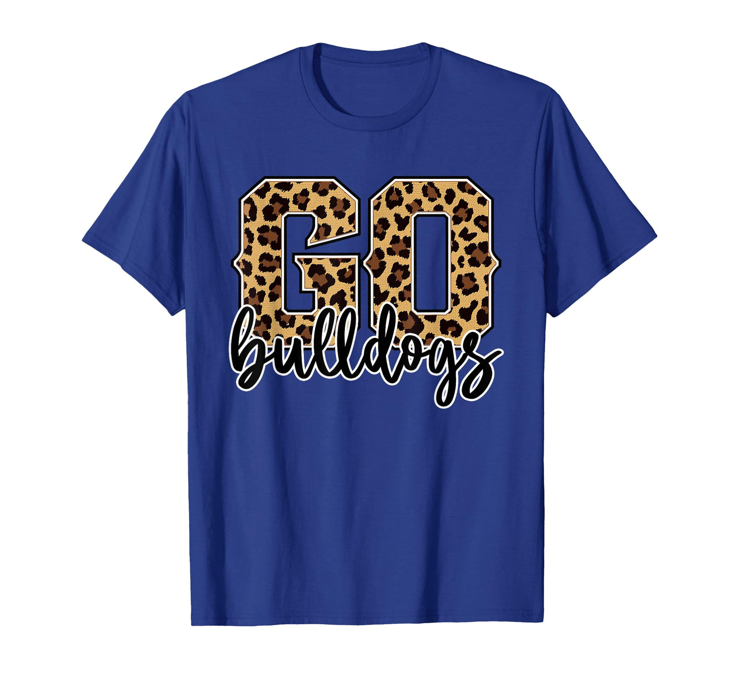Braves Go Bulldogs Leopard Print Womens Cheetah Graphic T-Shirt