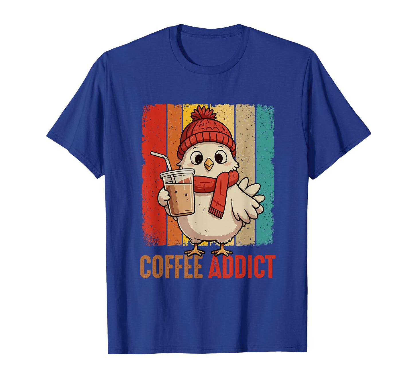 Funny Joke Coffee Lover Chicken Drinking Coffee Farmer T-Shirt