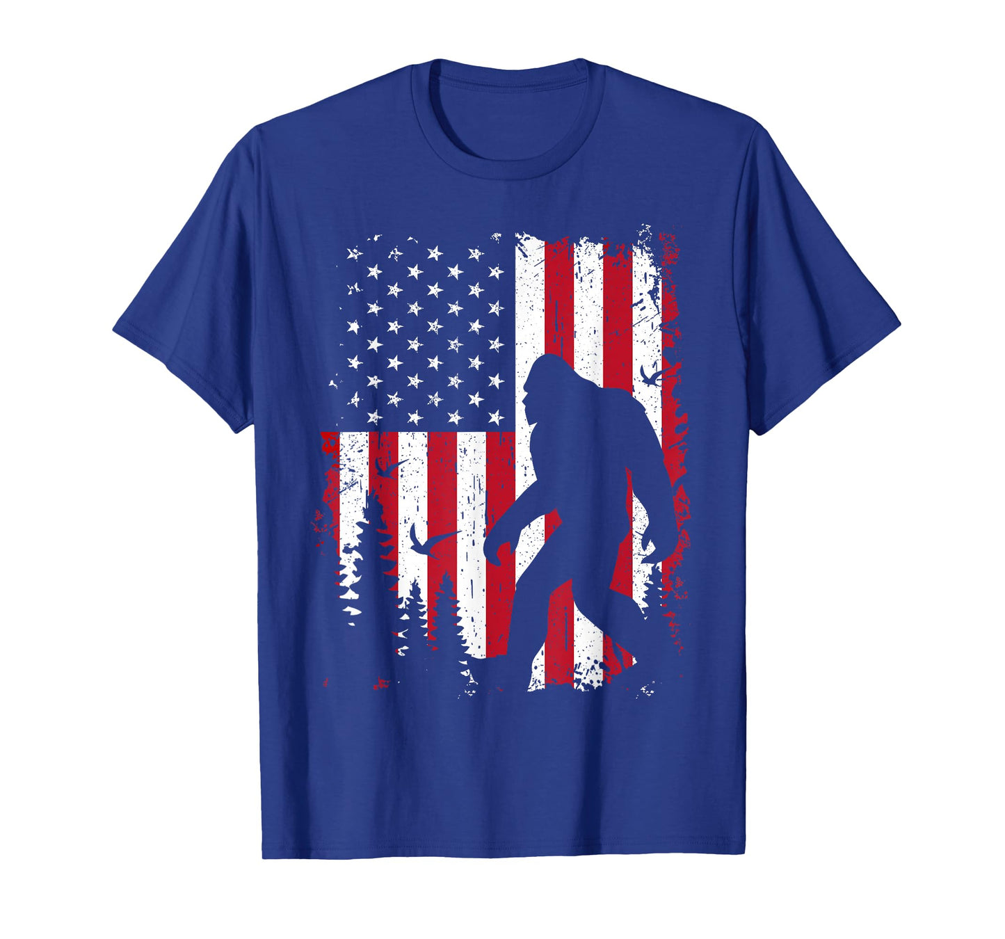 Bigfoot 4th of July American USA Flag Patriotic T-Shirt