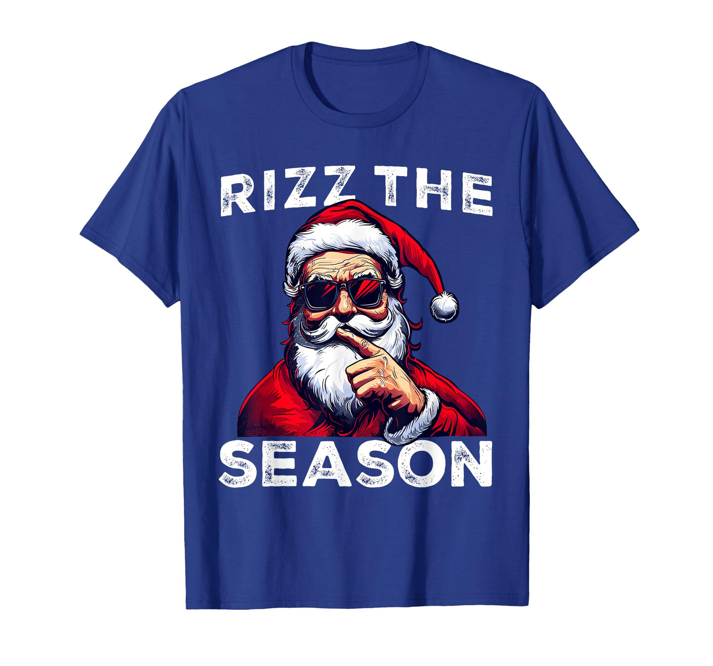 Rizz The Season Funny Santa Joke White Elephant Christmas T-Shirt