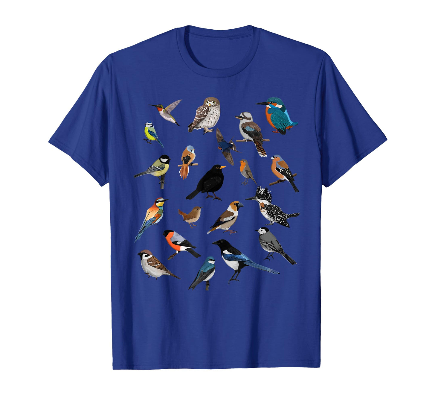 Birds Birdlover Birdwatcher Ornithologist Robin Wren Magpie T-Shirt