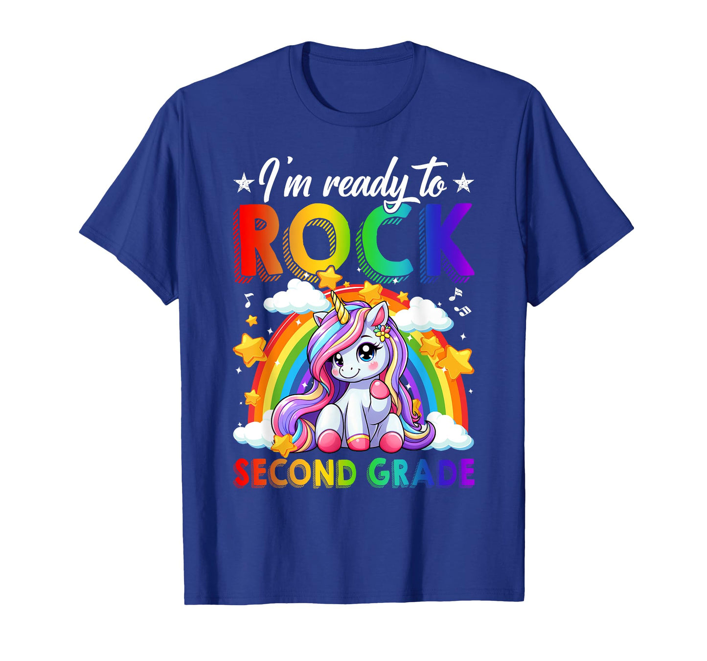 I'm Ready To Rock Second Grade Unicorn Back To School Girls T-Shirt
