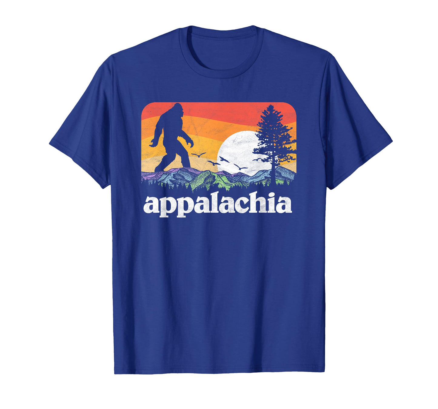 Retro Appalachia Bigfoot Mountain & Trees Nature Outdoors T-Shirt