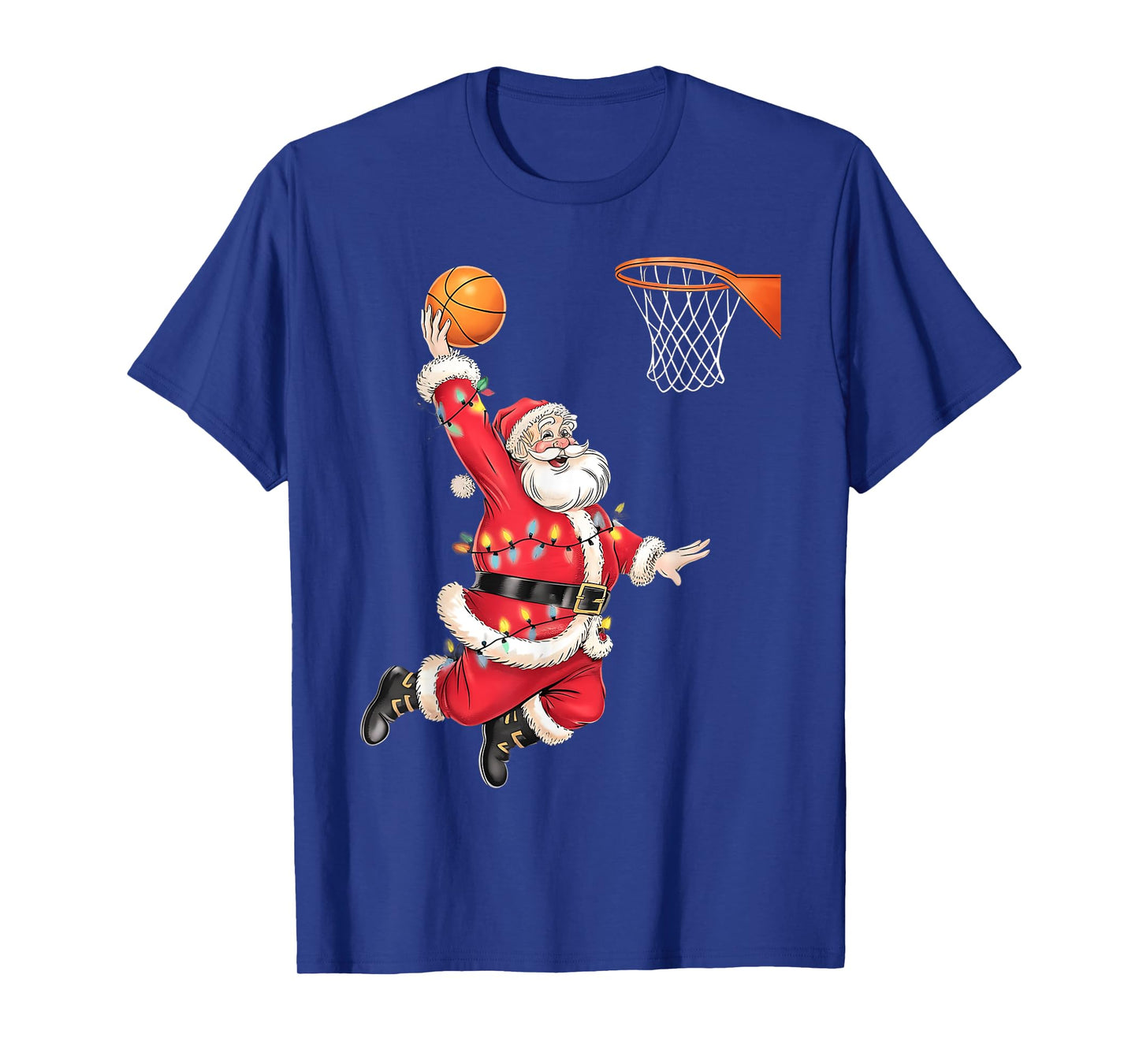 Funny Santa Claus Playing Basketball Merry Christmas Boys T-Shirt