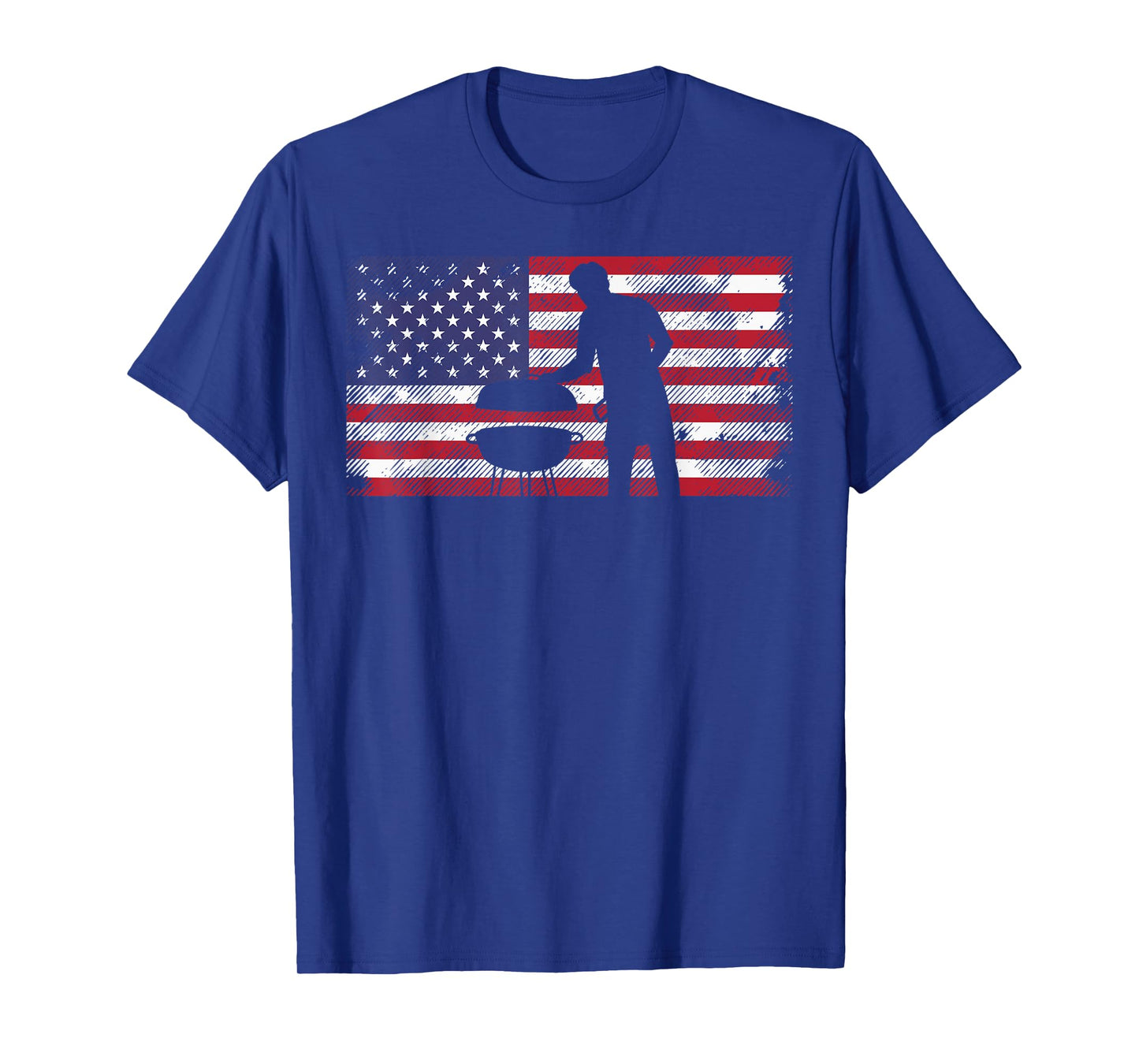 American Flag Dad Bbq Grilling Barbecue Meat Patriotic Men T-Shirt
