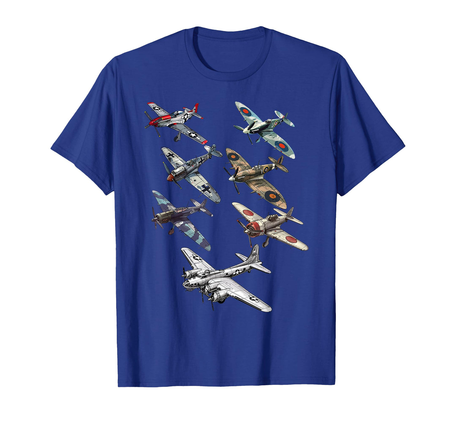 Military F&L Design Co. WW2 Warbirds P51 Messerschmitt B17 P40 Hobbyists T-Shirt, Small, Black