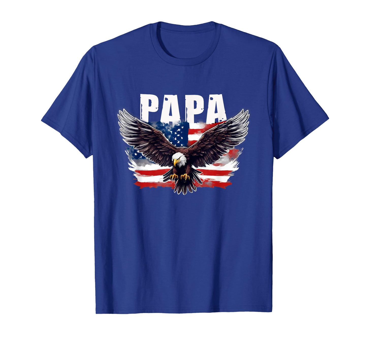 Patriotic Papa USA Flag with Eagle 4th of July Papa T-Shirt for Men