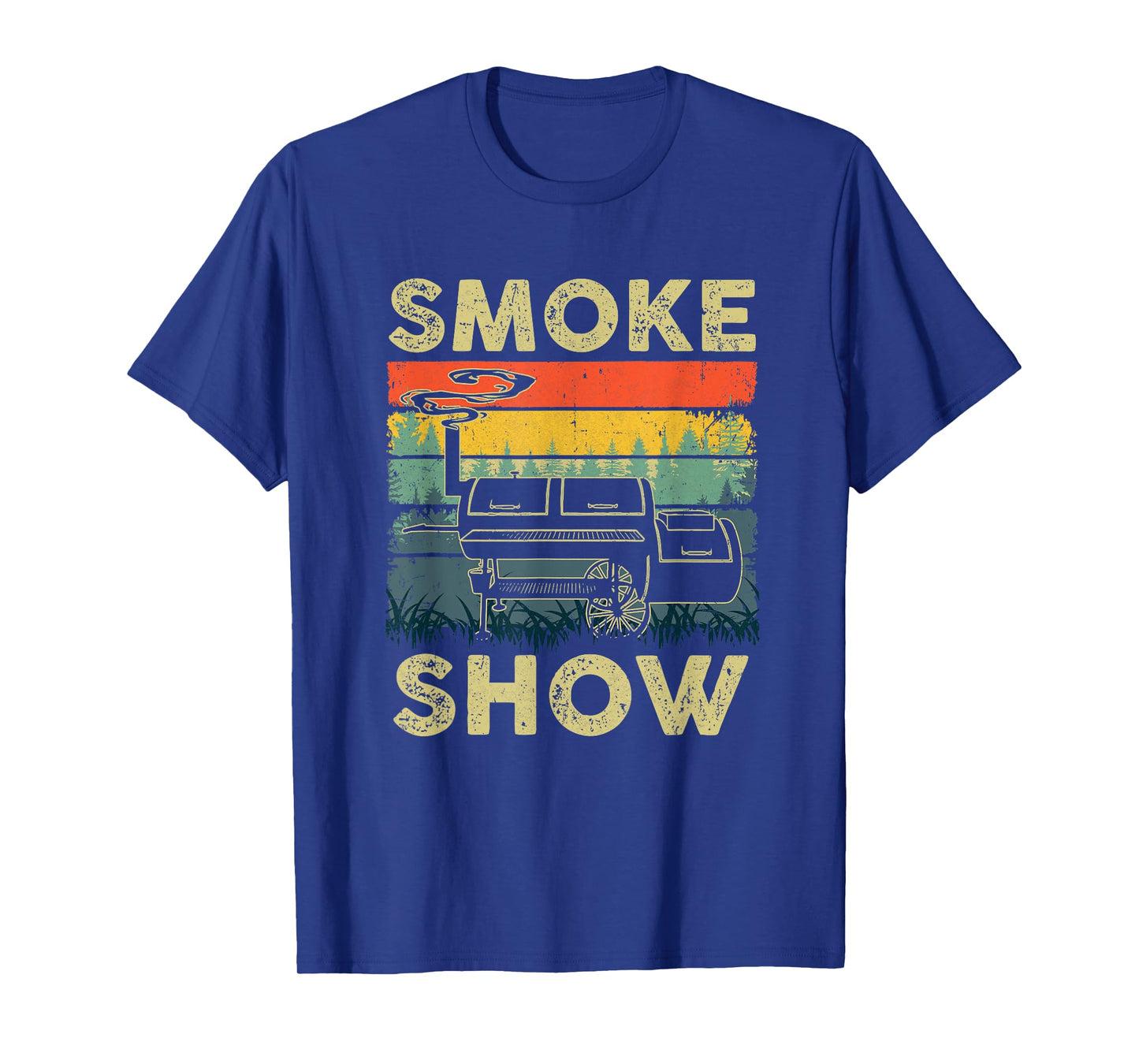 Smoke Show Funny Bbq Smoker Grilling Meat Smoking Retro T-Shirt