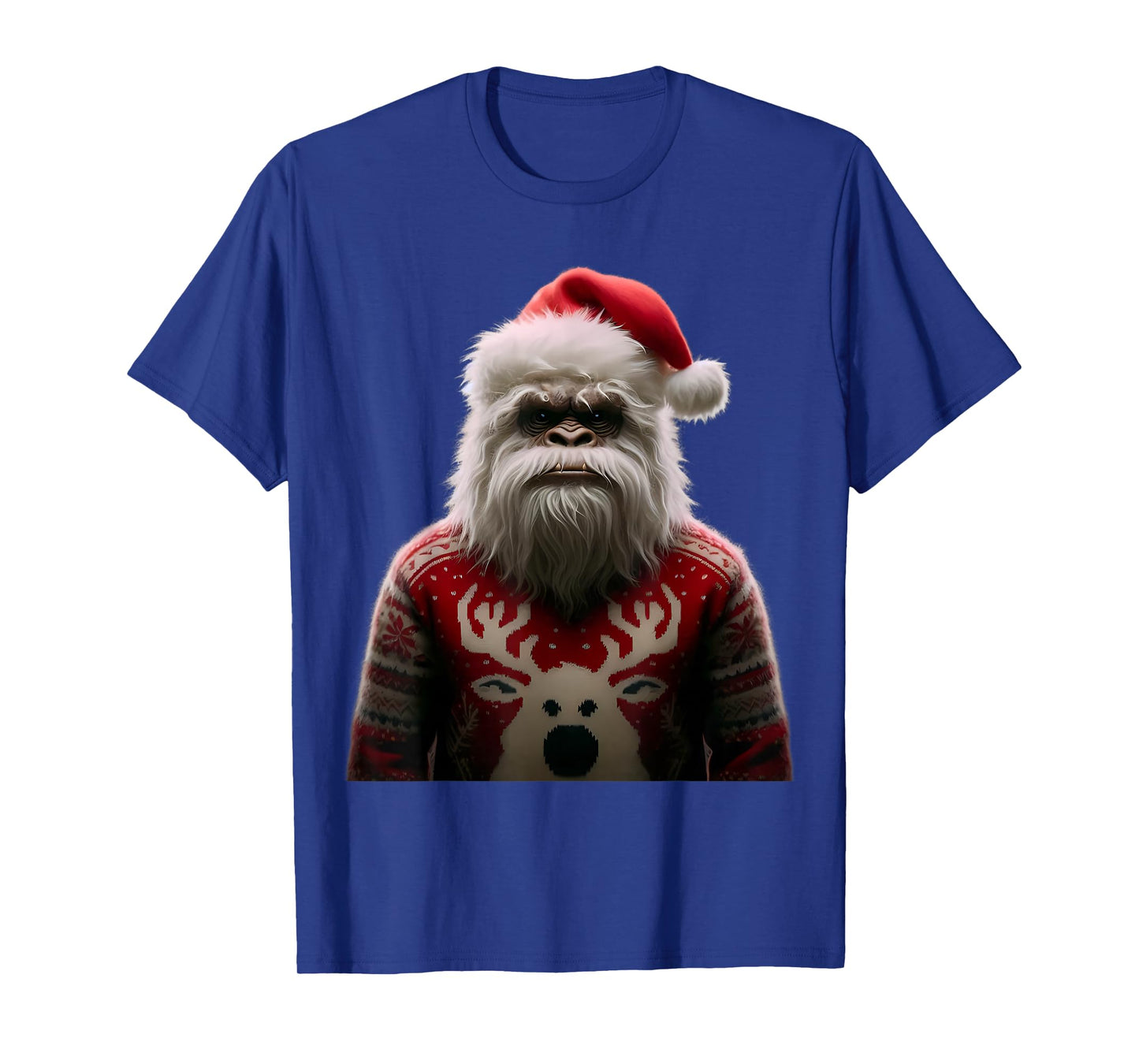 Yeti With Santa Hat Christmas Abominable Snowman Xmas Lover T-Shirt