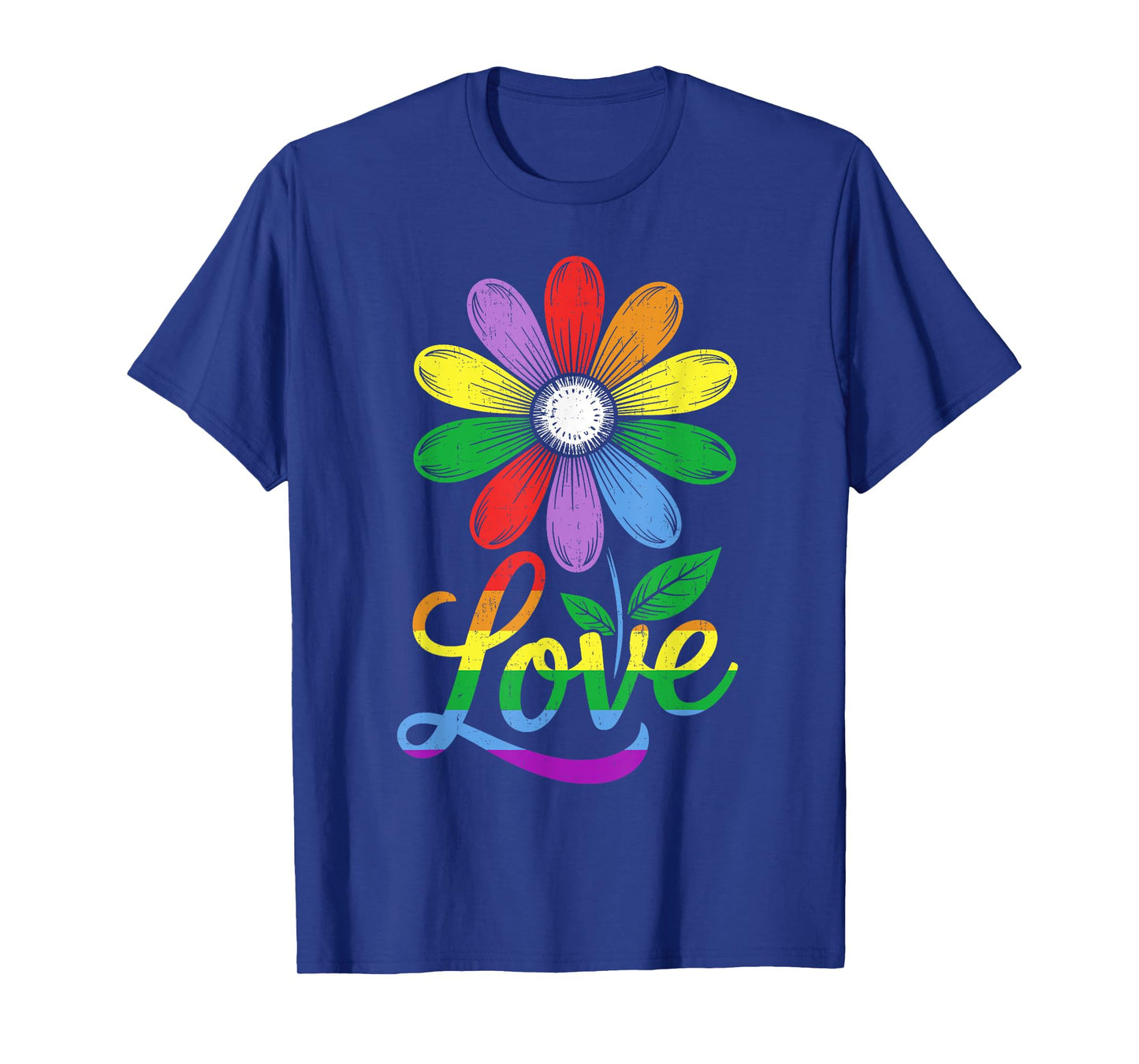 Pride Shirts Retro Flower Rainbow Ally LGBTQ Gay Pride Gift T-Shirt
