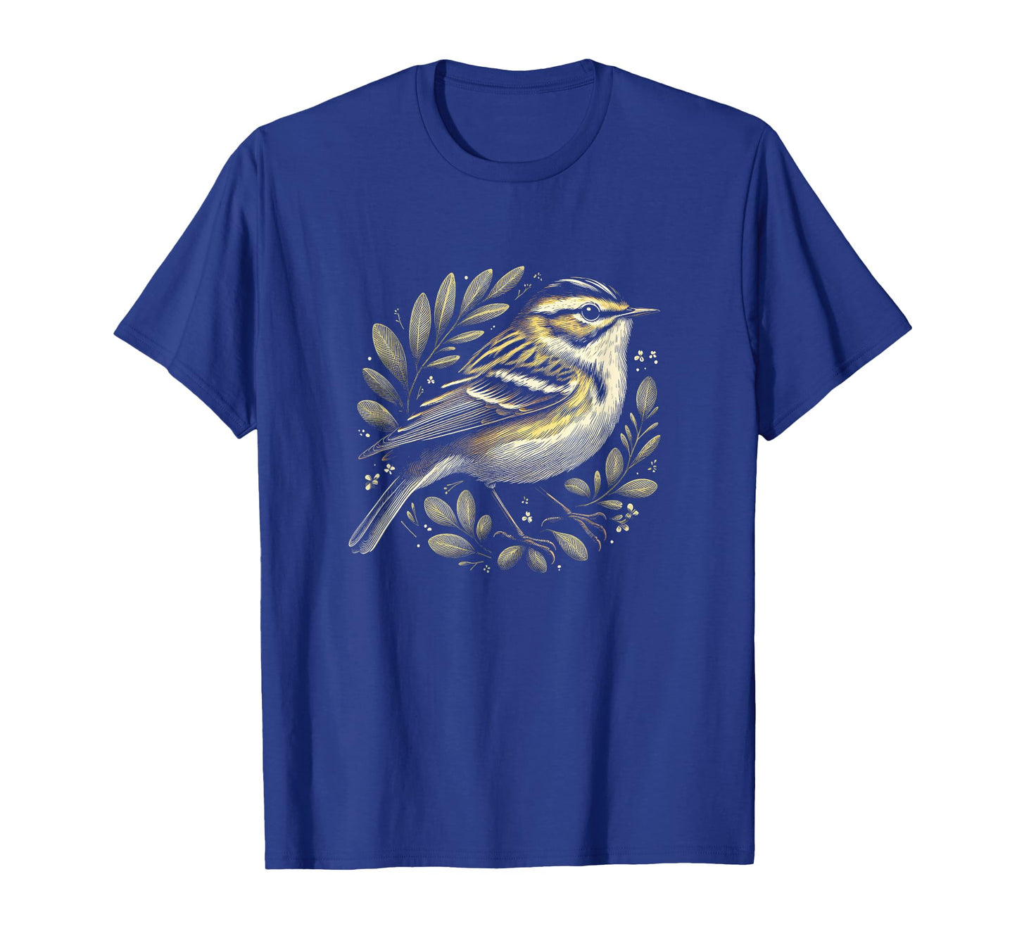 Warbler Graphic Bird Floral Art Design T-Shirt