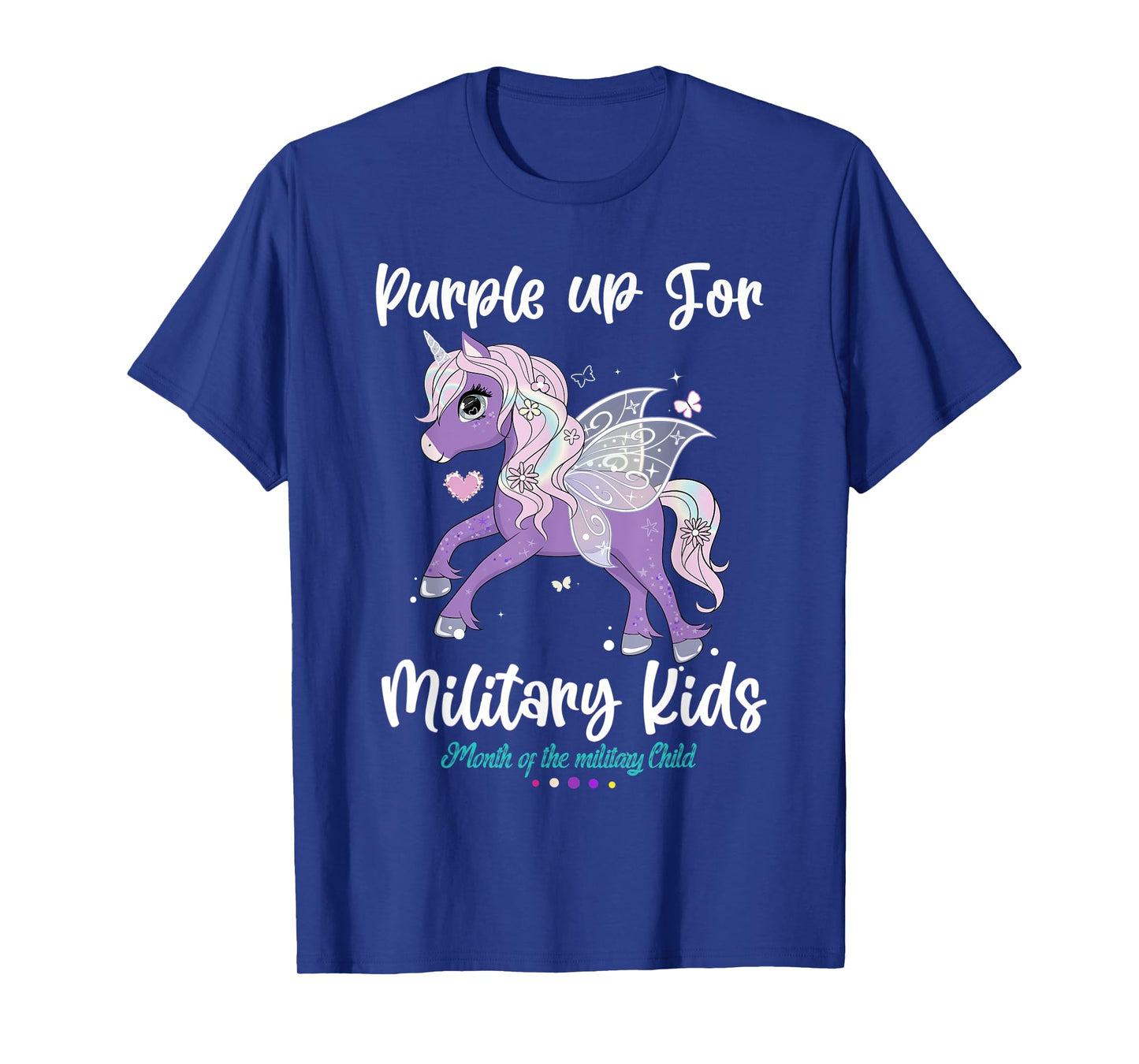 Unicorn Purple up Day For military kids CHILD Purple Up 2022 T-Shirt