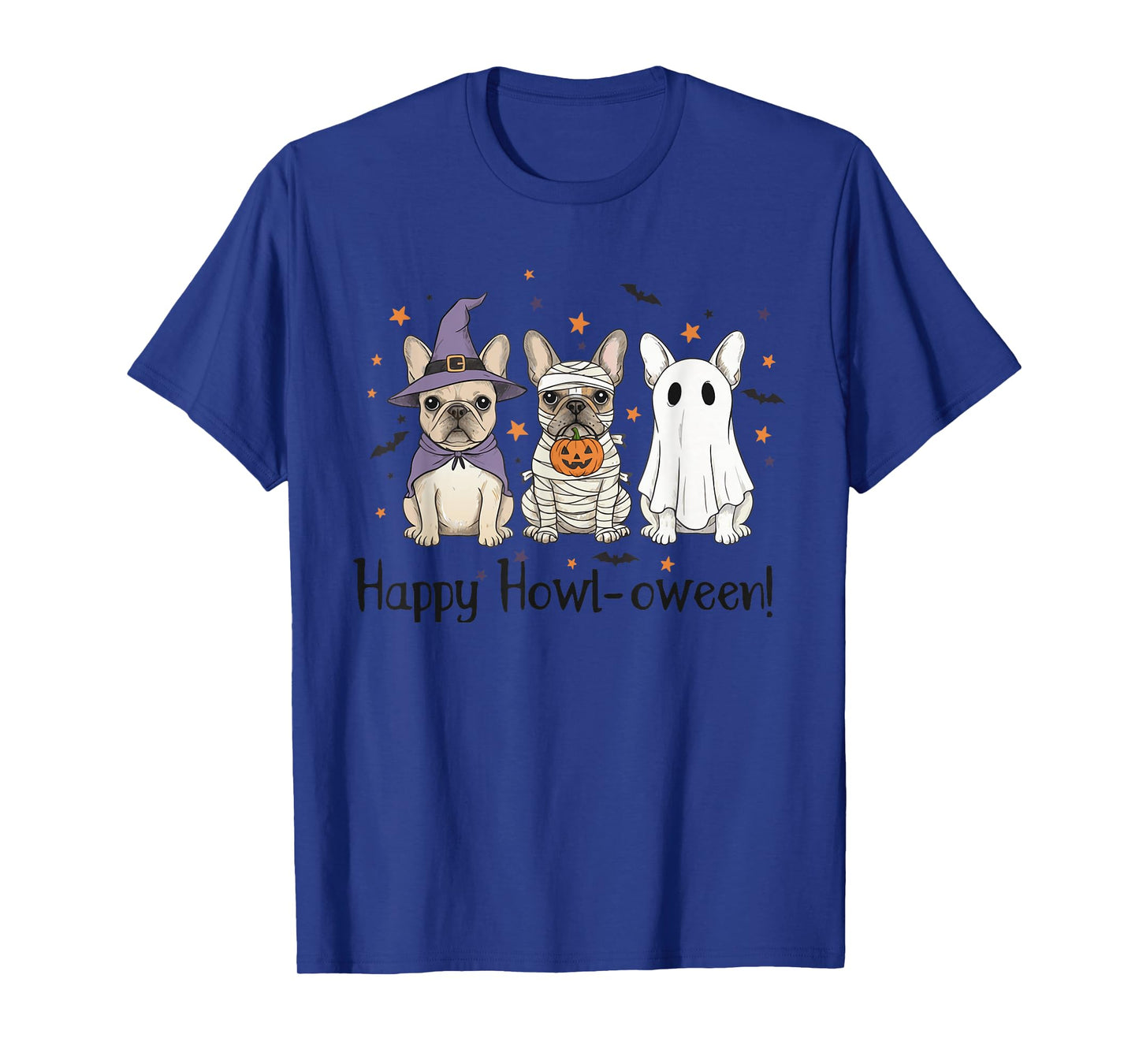 French Bulldog Halloween Happy Howl-oween Witch Mummy Ghost T-Shirt
