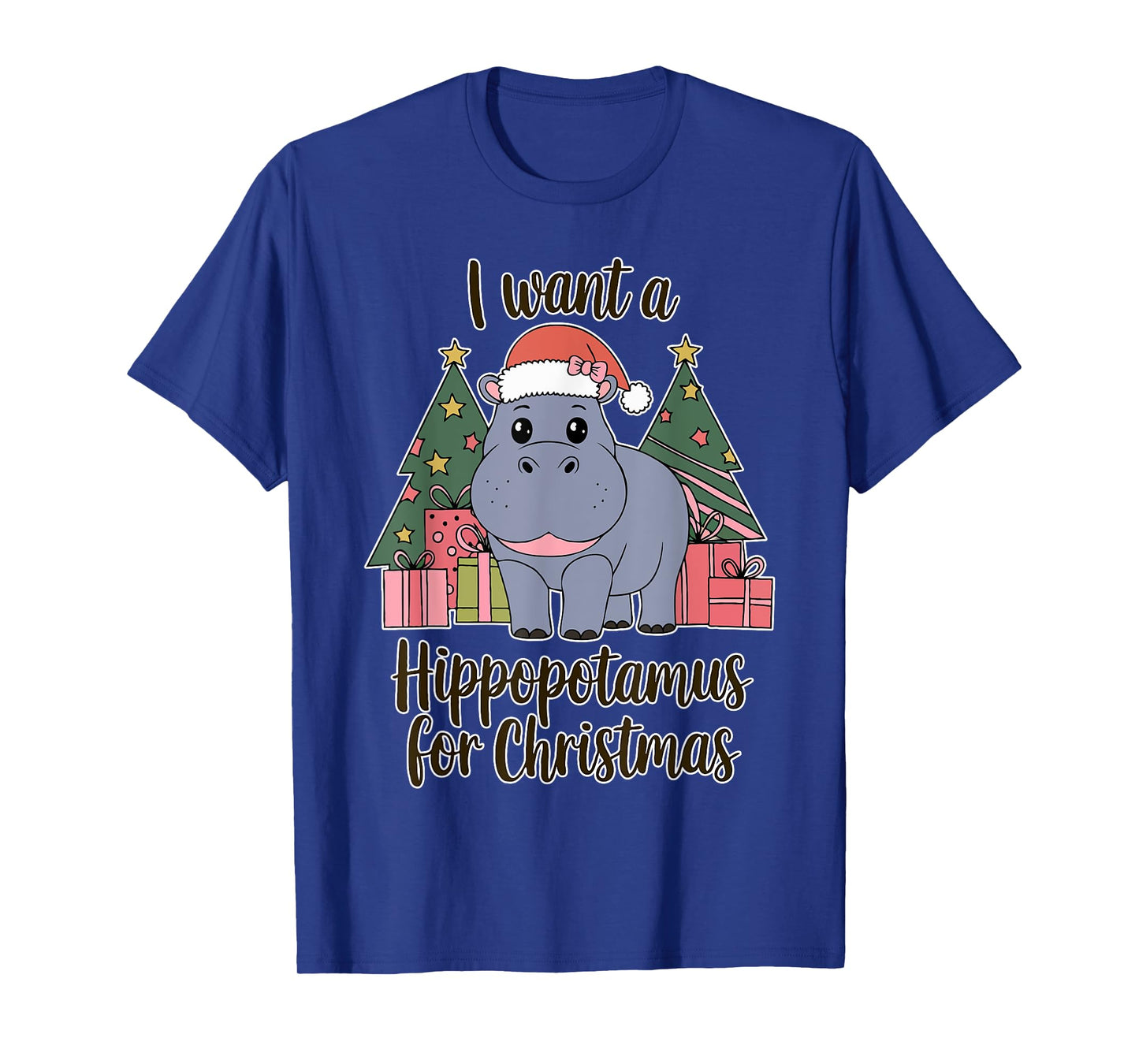 I Want A Hippopotamus For Christmas Xmas Hippo for Kid Women T-Shirt