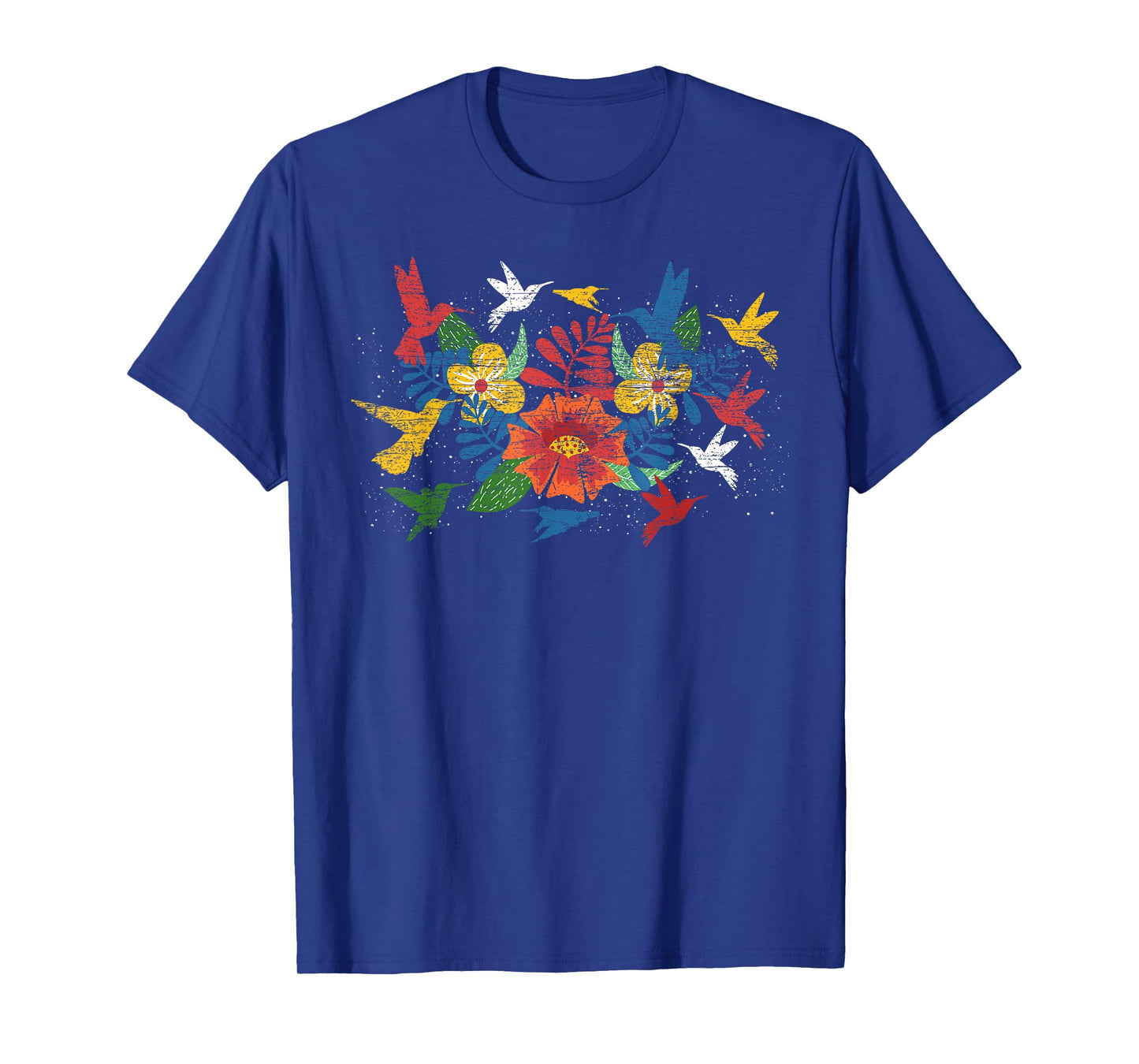 Floral Bird Flowers Hummingbird Animal Vintage Hummingbird T-Shirt